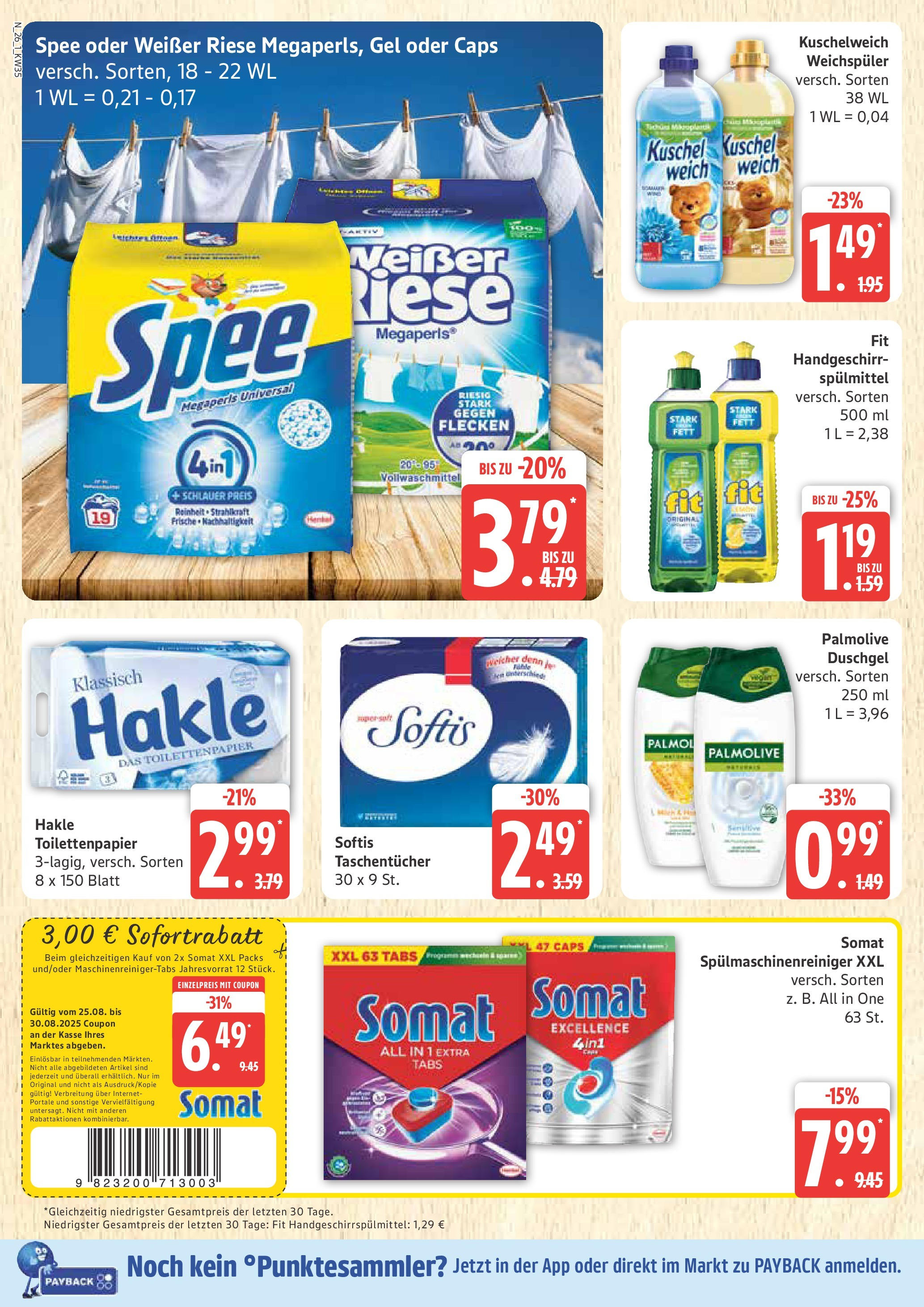 Marktkauf - Marktkauf: Wochenangebote (ab 24.08.2025) » Angebote ab Montag | Seite: 26 | Produkte: Duschgel, Weichspüler, Spülmaschinenreiniger, Toilettenpapier Marktkauf - Marktkauf: Wochenangebote (ab 24.08.2025) » Angebote online | Seite: 26 | Produkte: Duschgel, Weichspüler, Spülmaschinenreiniger, Toilettenpapier