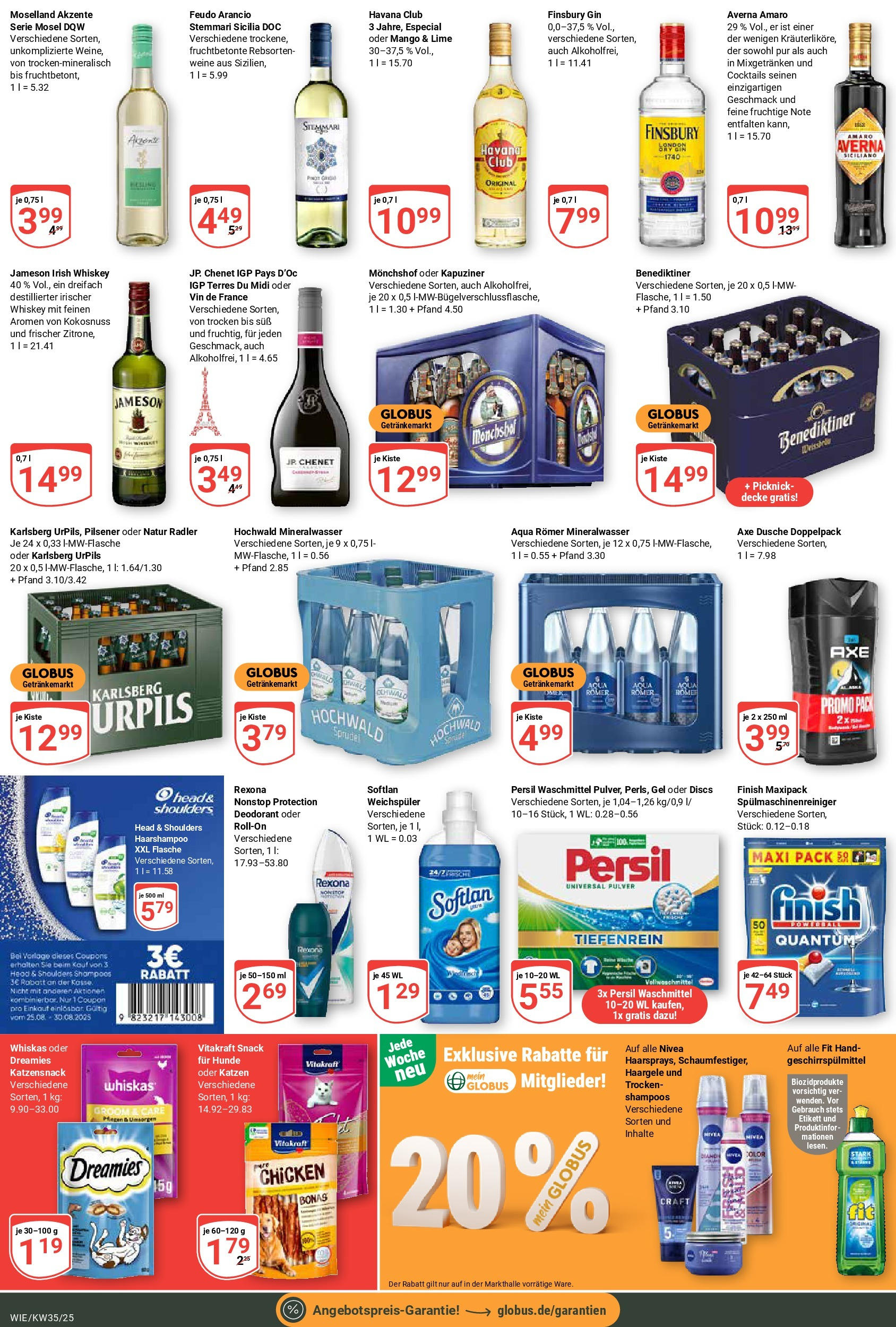 Globus prospekt Waghäusel (ab 24.08.2025) » Angebote ab Montag | Seite: 4 | Produkte: Monchshof, Geschirrspülmittel, Spülmaschinenreiniger, Gin Globus prospekt Waghäusel (ab 24.08.2025) » Angebote online | Seite: 4 | Produkte: Monchshof, Geschirrspülmittel, Spülmaschinenreiniger, Gin