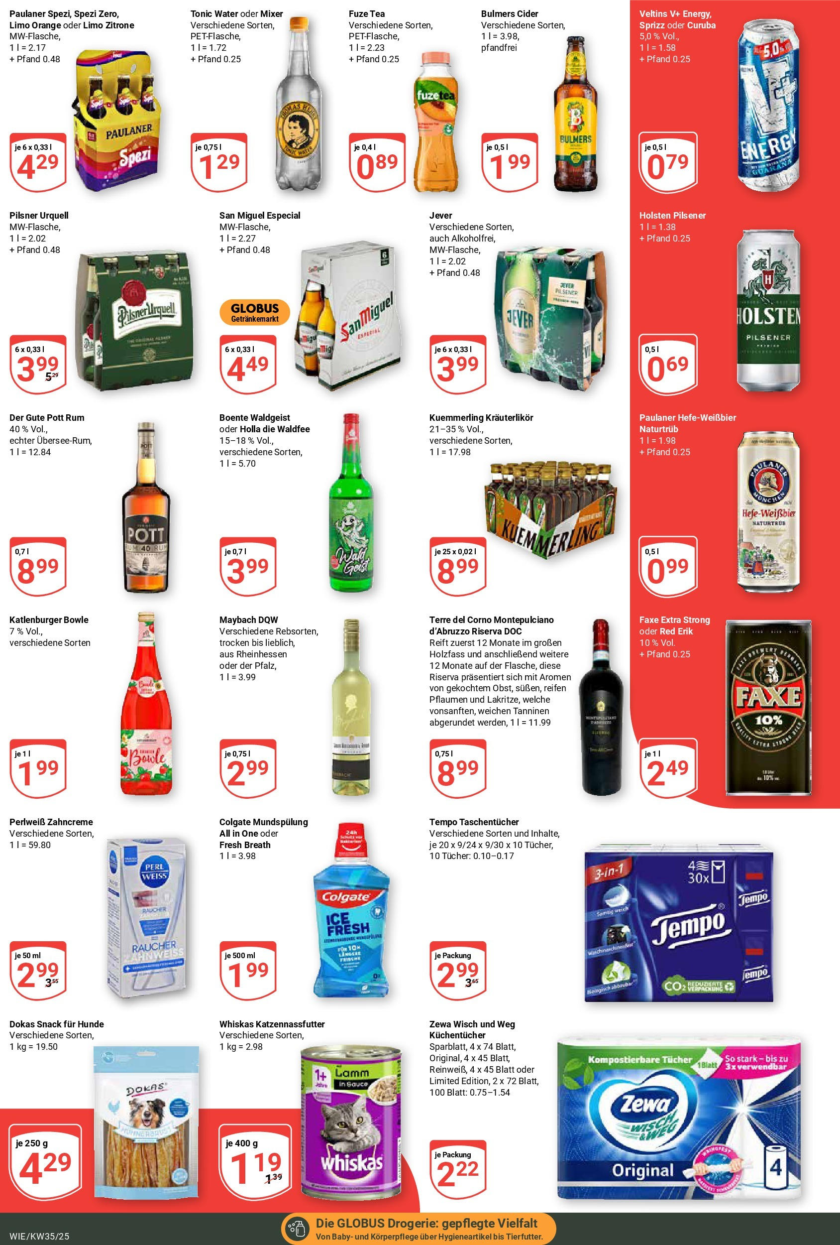 Globus prospekt Waghäusel (ab 24.08.2025) » Angebote ab Montag | Seite: 5 | Produkte: Rum, Zewa, Kuemmerling, Paulaner Globus prospekt Waghäusel (ab 24.08.2025) » Angebote online | Seite: 5 | Produkte: Rum, Zewa, Kuemmerling, Paulaner