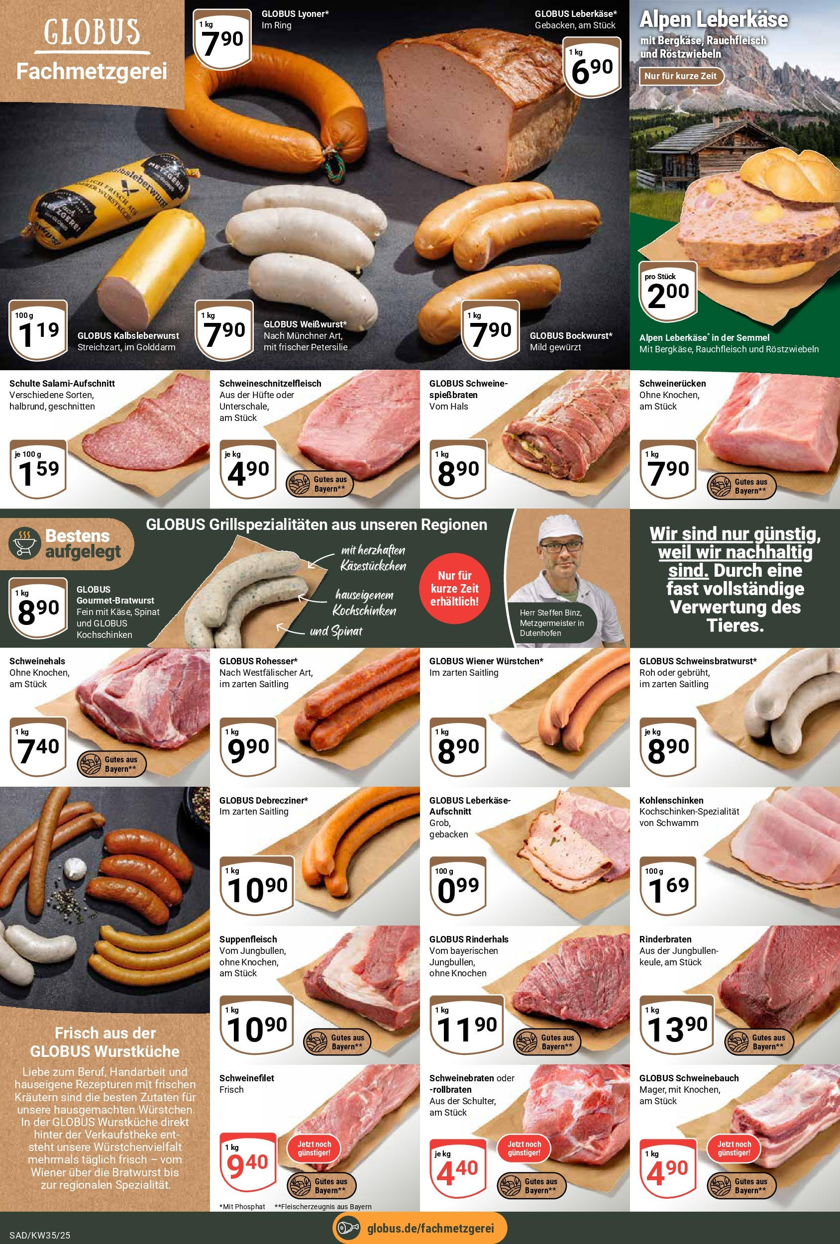 Globus prospekt Schwandorf (ab 24.08.2025) » Angebote ab Montag | Seite: 6 | Produkte: Bratwurst, Suppenfleisch, Petersilie, Leberkase Globus prospekt Schwandorf (ab 24.08.2025) » Angebote online | Seite: 6 | Produkte: Bratwurst, Suppenfleisch, Petersilie, Leberkase