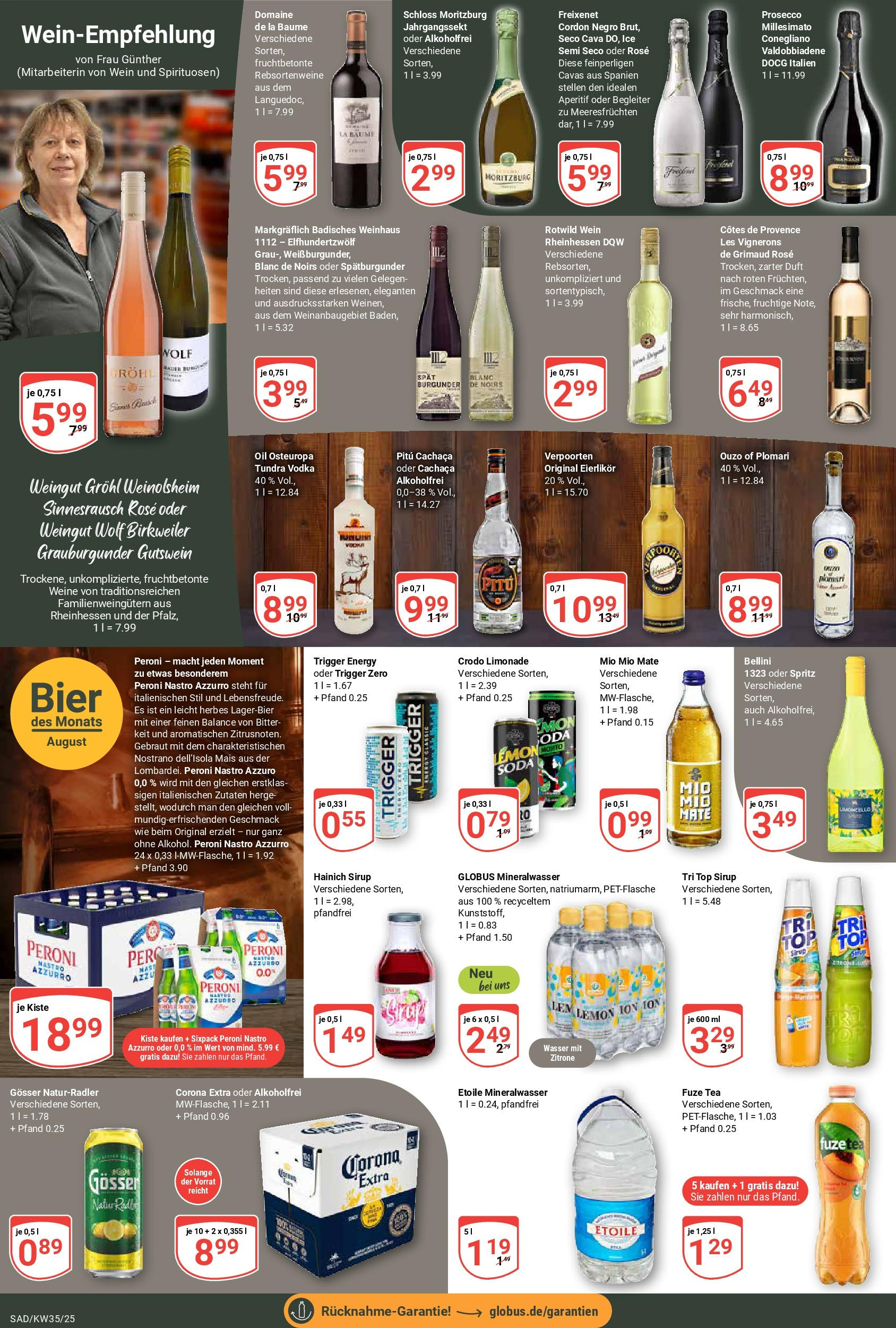Globus prospekt Schwandorf (ab 24.08.2025) » Angebote ab Montag | Seite: 12 | Produkte: Top, Limonade, Sirup, Limoncello Globus prospekt Schwandorf (ab 24.08.2025) » Angebote online | Seite: 12 | Produkte: Top, Limonade, Sirup, Limoncello