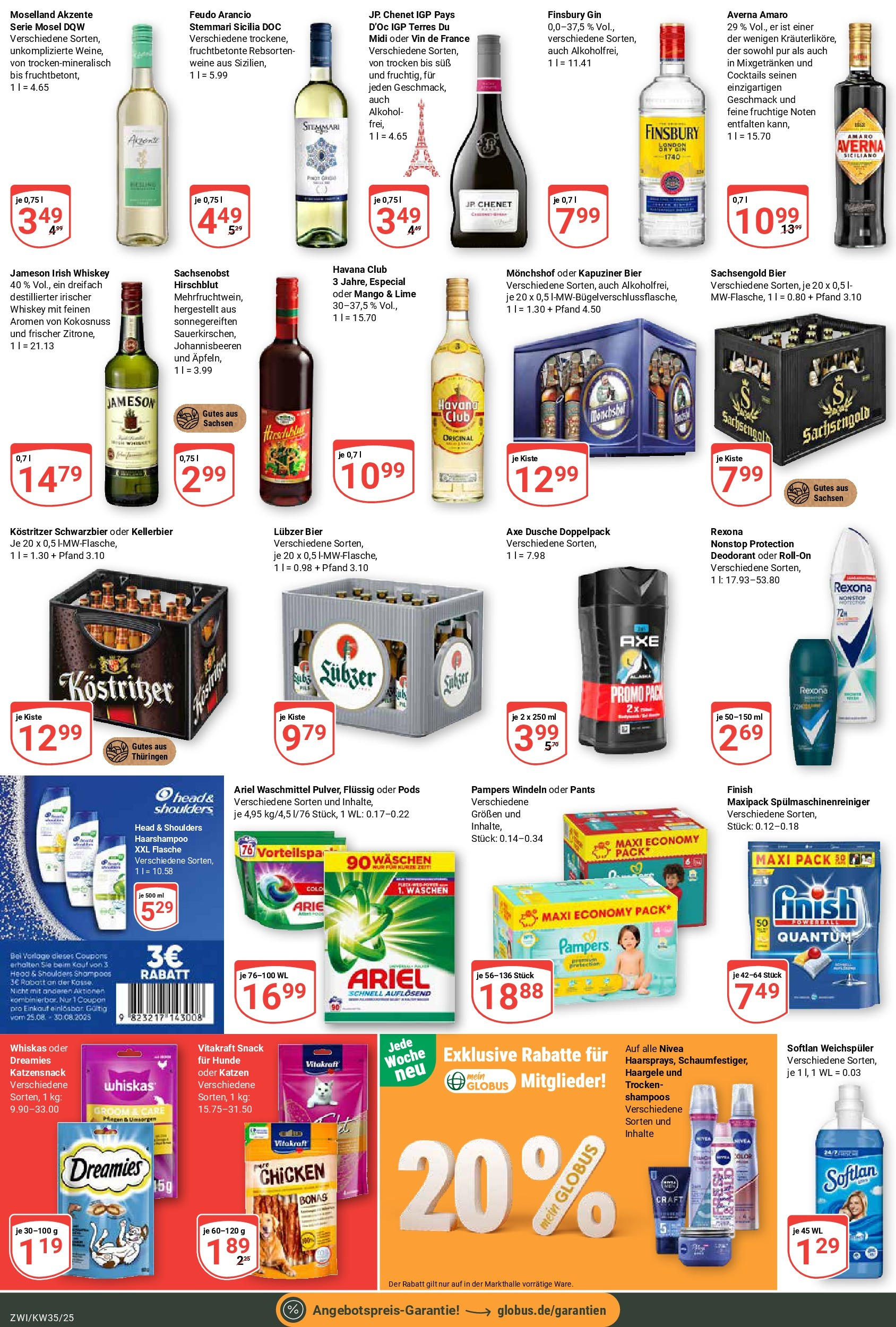 Globus prospekt Zwickau (ab 24.08.2025) » Angebote ab Montag | Seite: 3 | Produkte: Havana club, Ariel, Head & shoulders, Finish Globus prospekt Zwickau (ab 24.08.2025) » Angebote online | Seite: 3 | Produkte: Havana club, Ariel, Head & shoulders, Finish