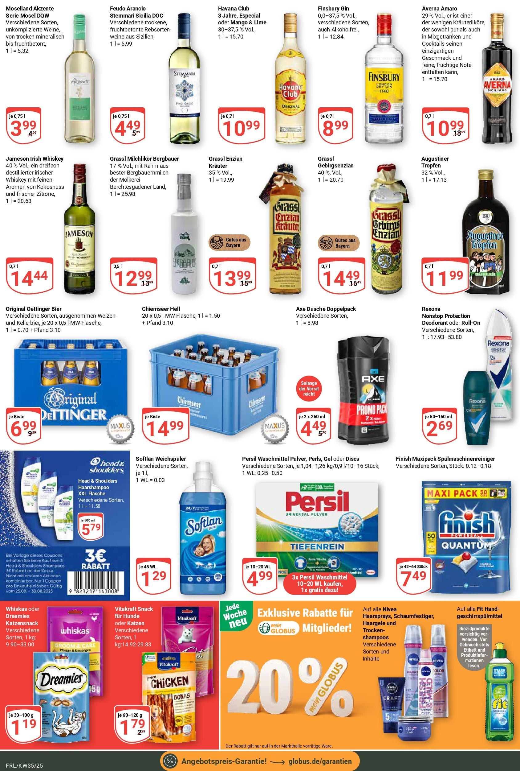 Globus prospekt Freilassing (ab 24.08.2025) » Angebote ab Montag | Seite: 3 | Produkte: Havana club, Bier, Dusche, Deodorant Globus prospekt Freilassing (ab 24.08.2025) » Angebote online | Seite: 3 | Produkte: Havana club, Bier, Dusche, Deodorant