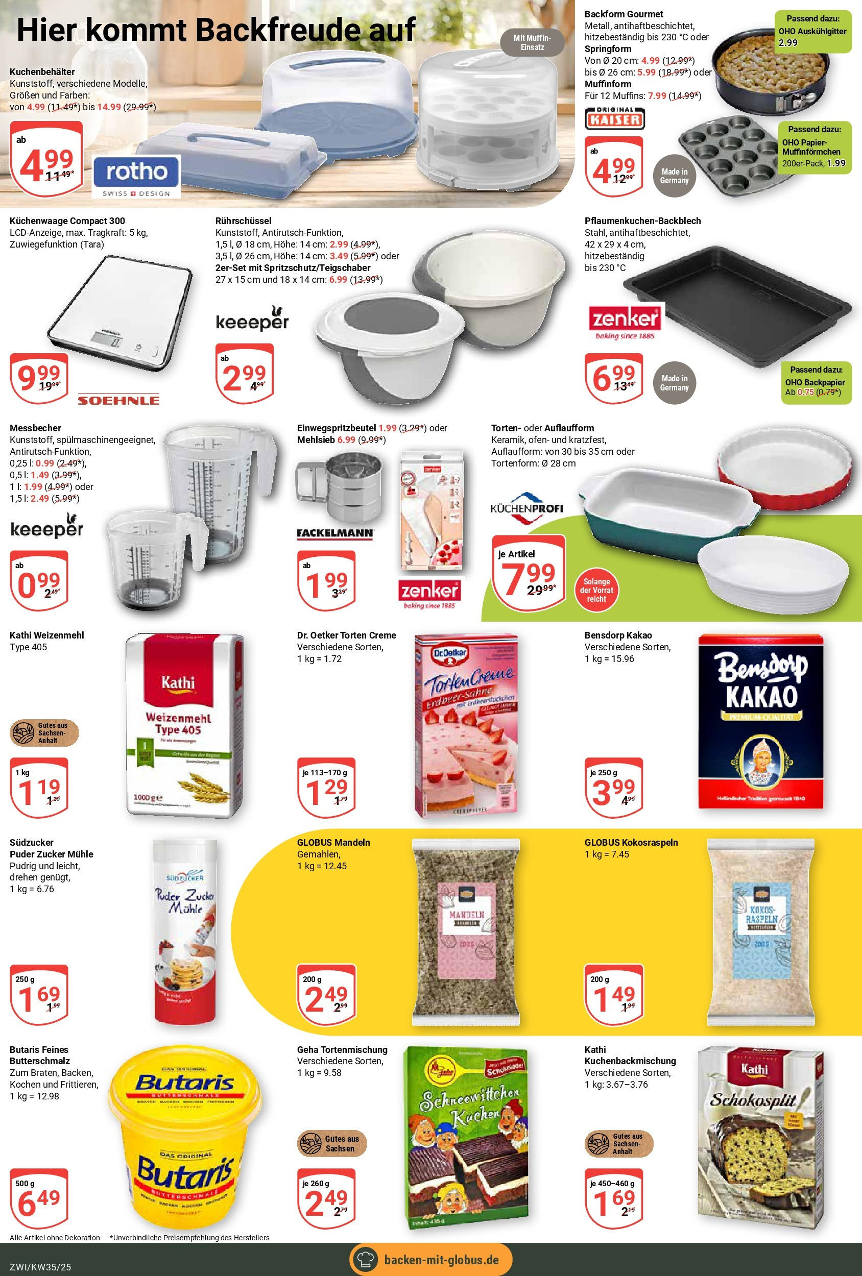 Globus prospekt Zwickau (ab 24.08.2025) » Angebote ab Montag | Seite: 18 | Produkte: Puder, Weizenmehl, Mandeln, Zucker Globus prospekt Zwickau (ab 24.08.2025) » Angebote online | Seite: 18 | Produkte: Puder, Weizenmehl, Mandeln, Zucker