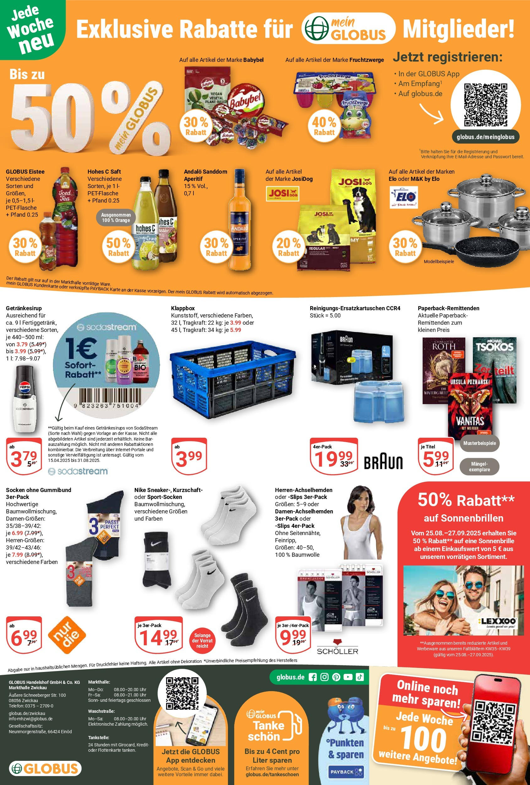 Globus prospekt Zwickau (ab 24.08.2025) » Angebote ab Montag | Seite: 19 | Produkte: Socken, Saft, Telefon, Uhr Globus prospekt Zwickau (ab 24.08.2025) » Angebote online | Seite: 19 | Produkte: Socken, Saft, Telefon, Uhr