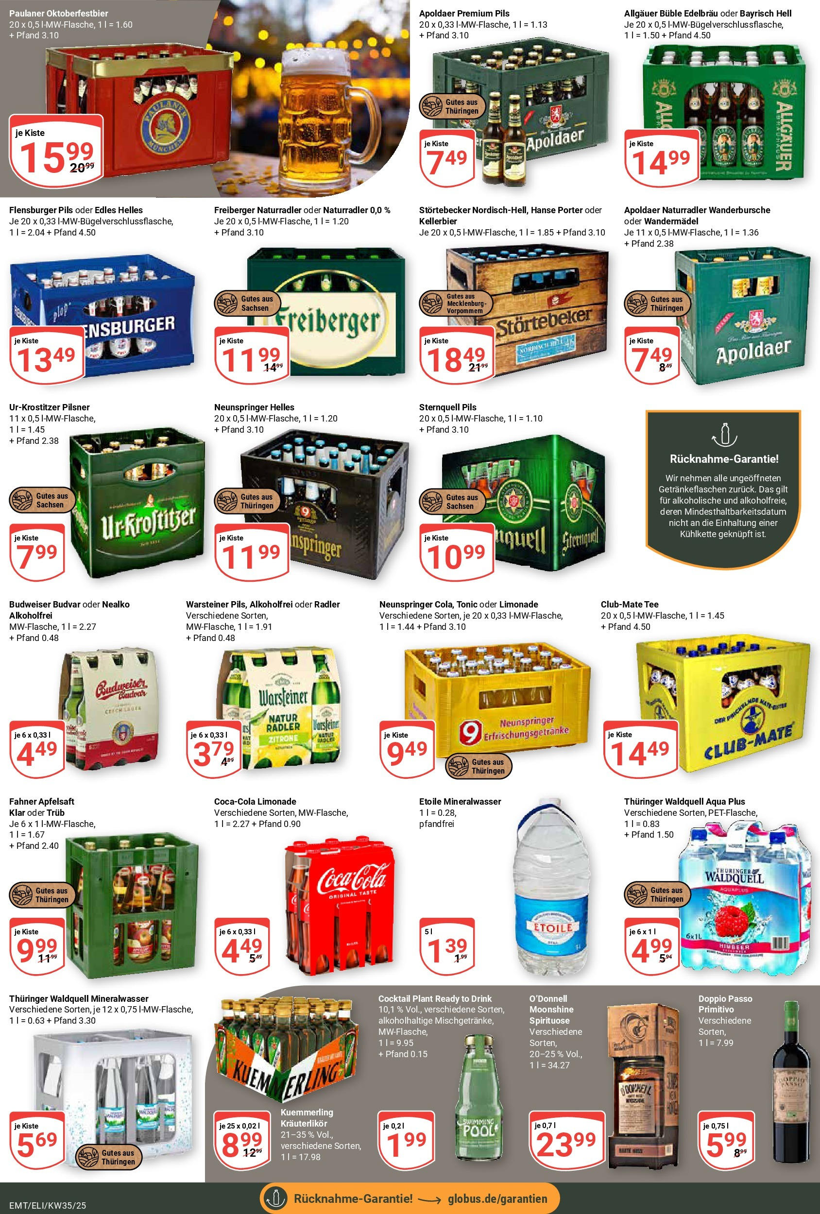 Globus prospekt Erfurt-Linderbach (ab 24.08.2025) » Angebote ab Montag | Seite: 12 | Produkte: Cola, Limonade, Flensburger, Kuemmerling Globus prospekt Erfurt-Linderbach (ab 24.08.2025) » Angebote online | Seite: 12 | Produkte: Cola, Limonade, Flensburger, Kuemmerling