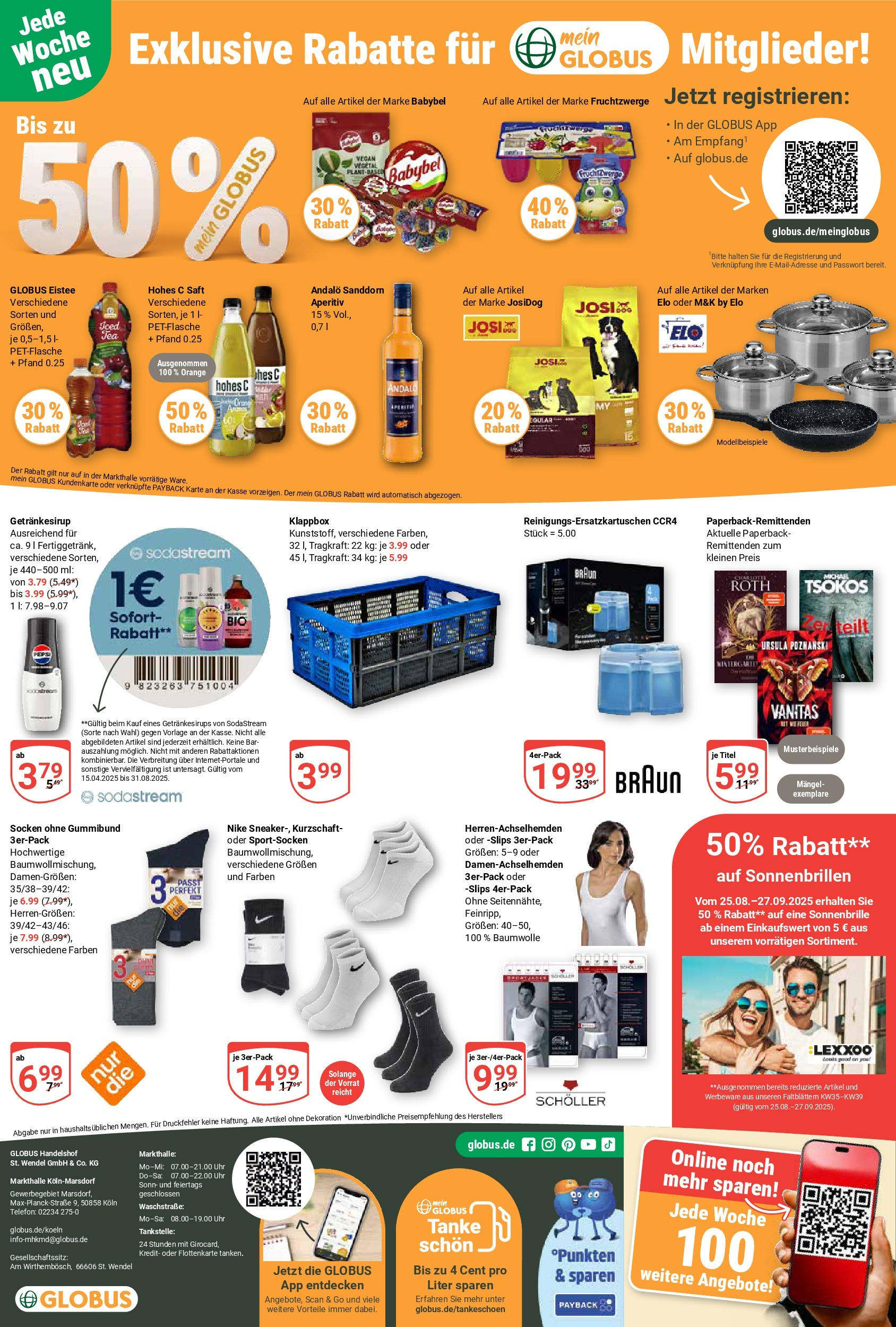 Globus prospekt Köln (ab 25.08.2025) » Angebote ab Montag | Seite: 19 | Produkte: Fruchtzwerge, Socken, Uhr, Sodastream Globus prospekt Köln (ab 25.08.2025) » Angebote online | Seite: 19 | Produkte: Fruchtzwerge, Socken, Uhr, Sodastream