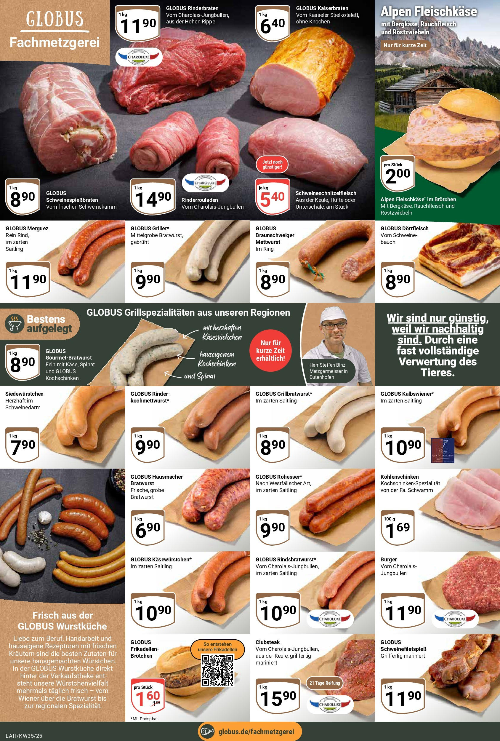 Globus prospekt Lahnstein (ab 24.08.2025) » Angebote ab Montag | Seite: 6 | Produkte: Rinderrouladen, Rinderbraten, Bratwurst, Burger Globus prospekt Lahnstein (ab 24.08.2025) » Angebote online | Seite: 6 | Produkte: Rinderrouladen, Rinderbraten, Bratwurst, Burger