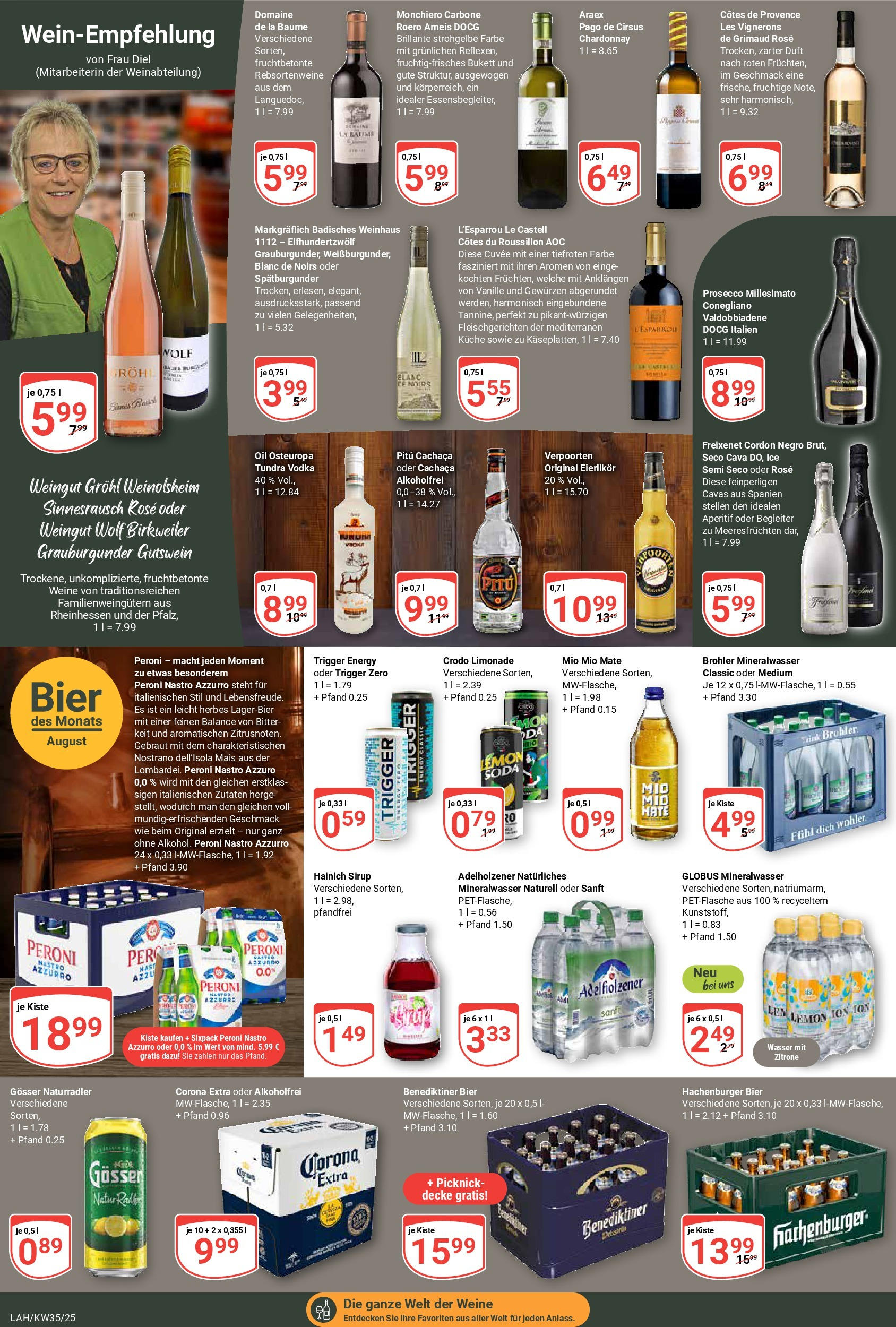 Globus prospekt Lahnstein (ab 24.08.2025) » Angebote ab Montag | Seite: 12 | Produkte: Sirup, Mineralwasser, Prosecco, Wodka Globus prospekt Lahnstein (ab 24.08.2025) » Angebote online | Seite: 12 | Produkte: Sirup, Mineralwasser, Prosecco, Wodka