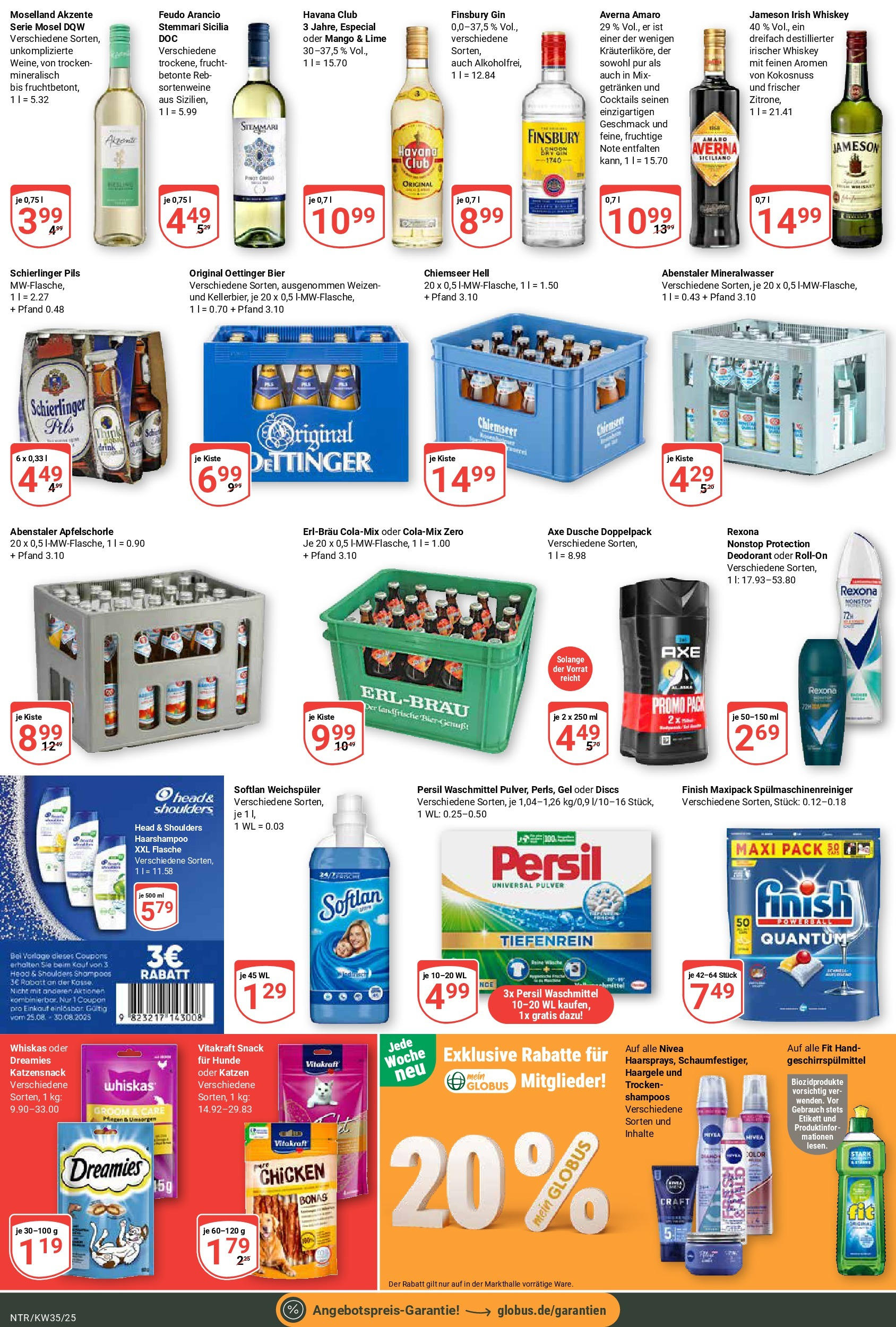 Globus prospekt Neutraubling (ab 24.08.2025) » Angebote ab Montag | Seite: 3 | Produkte: Havana club, Dusche, Pils, Mineralwasser Globus prospekt Neutraubling (ab 24.08.2025) » Angebote online | Seite: 3 | Produkte: Havana club, Dusche, Pils, Mineralwasser