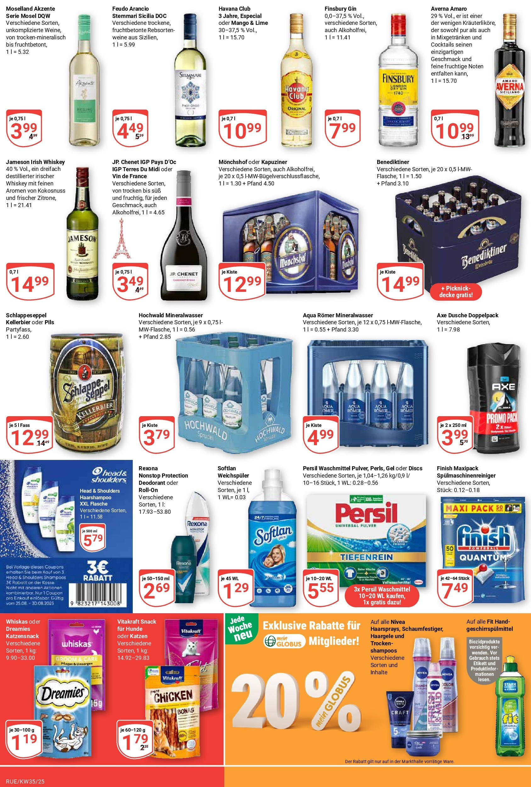Globus prospekt Rüsselsheim (ab 24.08.2025) » Angebote ab Montag | Seite: 4 | Produkte: Finish, Deodorant, Weichspüler, Waschmittel Globus prospekt Rüsselsheim (ab 24.08.2025) » Angebote online | Seite: 4 | Produkte: Finish, Deodorant, Weichspüler, Waschmittel