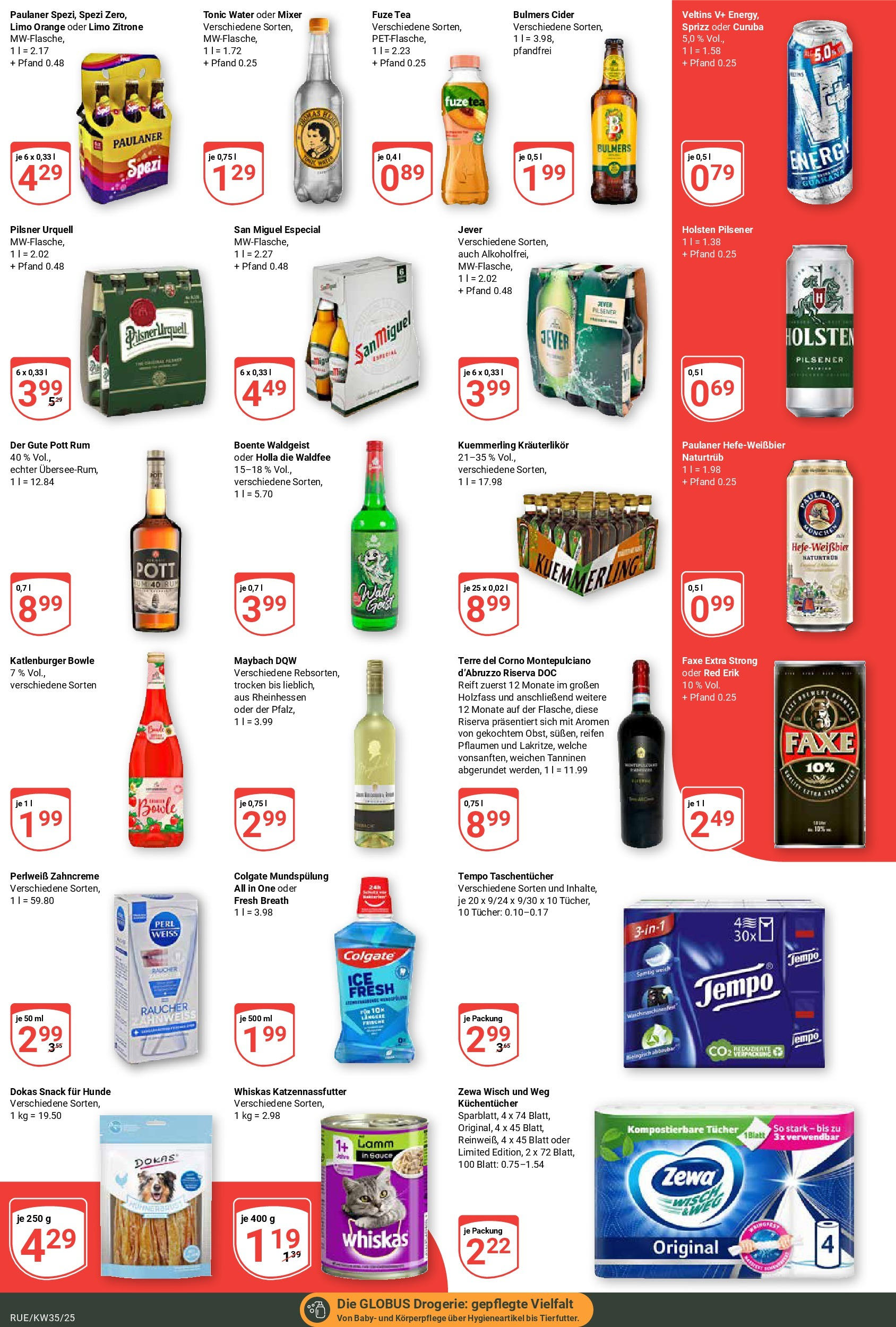 Globus prospekt Rüsselsheim (ab 24.08.2025) » Angebote ab Montag | Seite: 5 | Produkte: Holsten, Kuemmerling, Paulaner, Whiskas Globus prospekt Rüsselsheim (ab 24.08.2025) » Angebote online | Seite: 5 | Produkte: Holsten, Kuemmerling, Paulaner, Whiskas