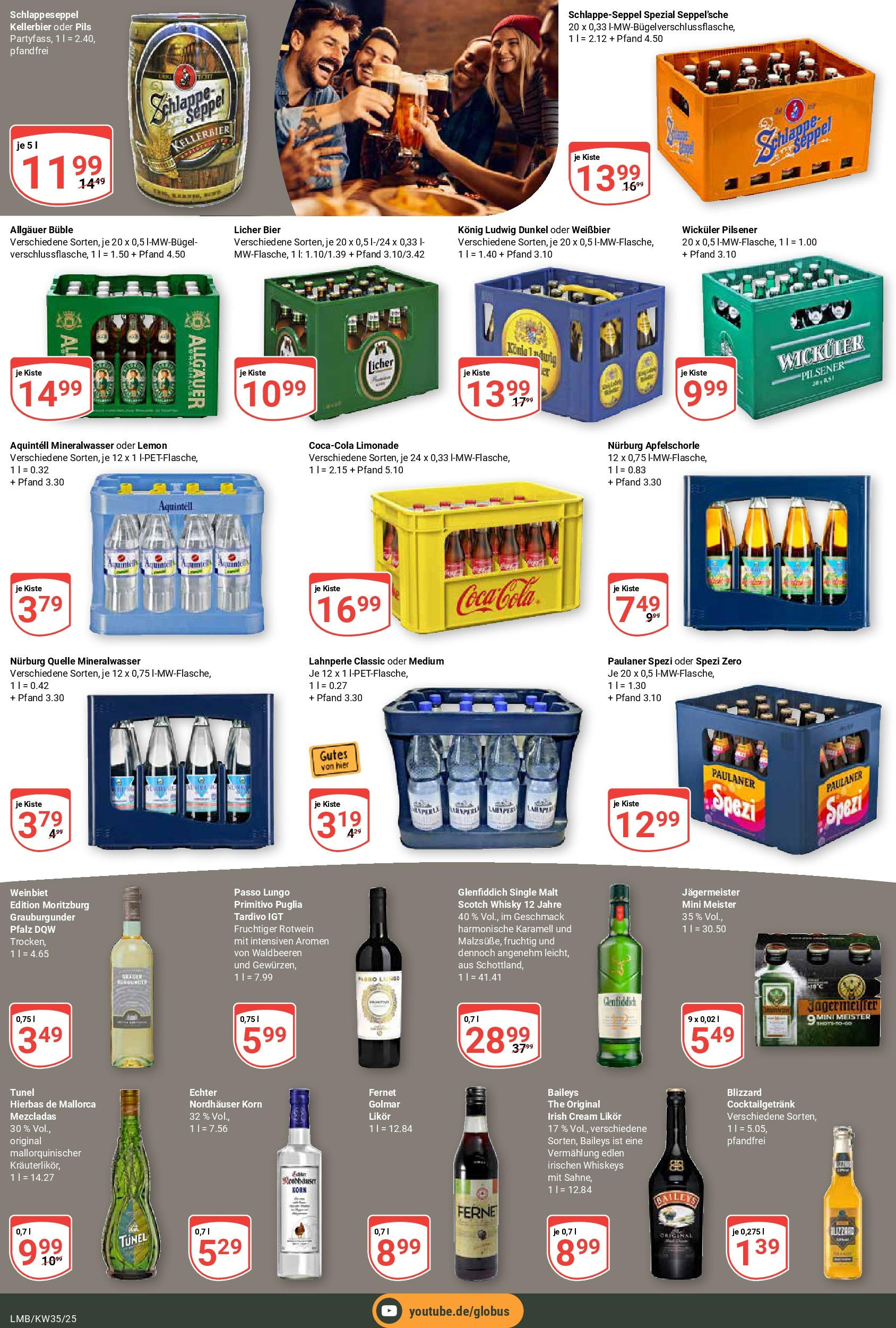 Globus prospekt Limburg (ab 24.08.2025) » Angebote ab Montag | Seite: 16 | Produkte: Whisky, Weißbier, Rotwein, Mineralwasser Globus prospekt Limburg (ab 24.08.2025) » Angebote online | Seite: 16 | Produkte: Whisky, Weißbier, Rotwein, Mineralwasser