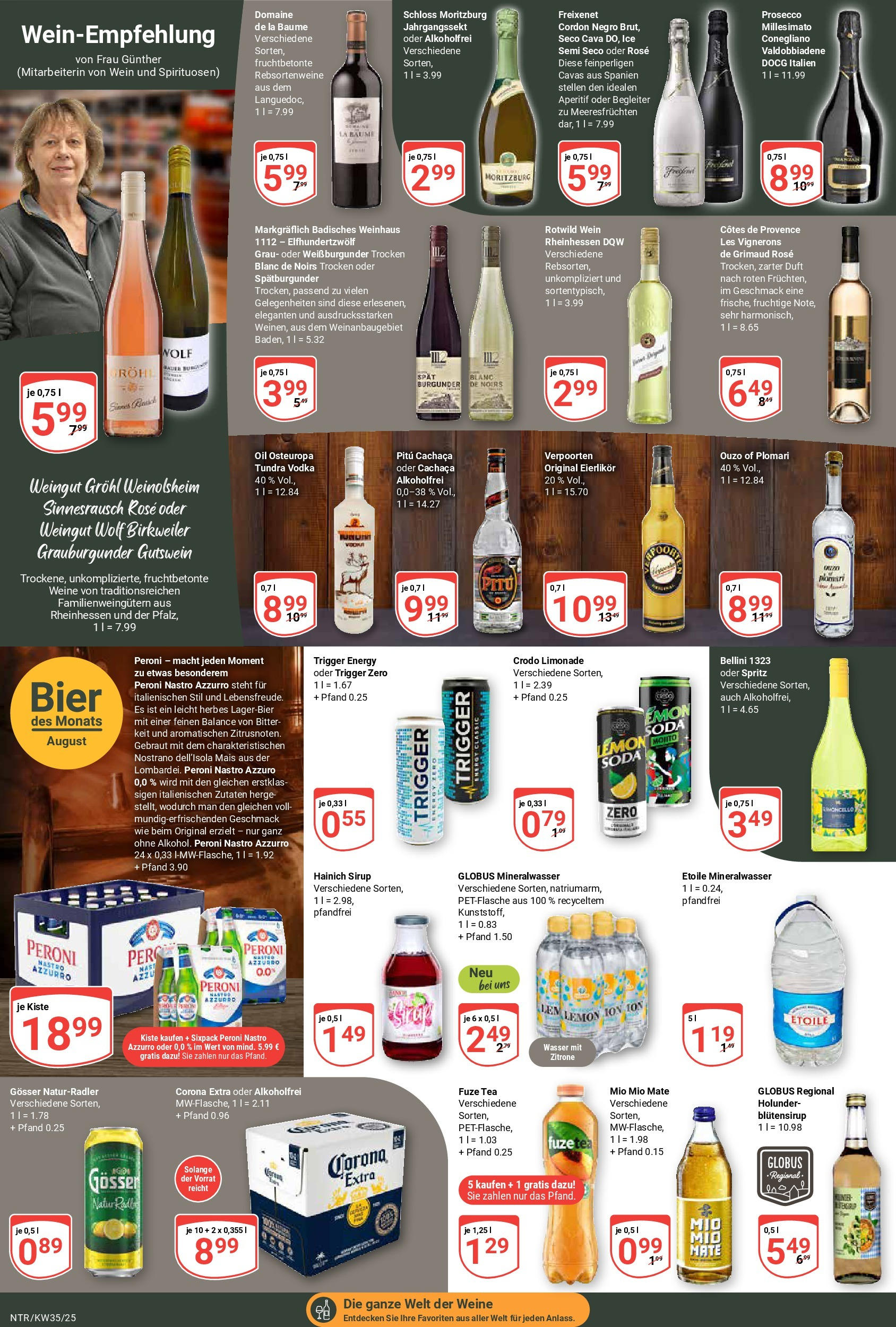 Globus prospekt Neutraubling (ab 24.08.2025) » Angebote ab Montag | Seite: 12 | Produkte: Energy, Mio mio mate, Mineralwasser, Vodka Globus prospekt Neutraubling (ab 24.08.2025) » Angebote online | Seite: 12 | Produkte: Energy, Mio mio mate, Mineralwasser, Vodka