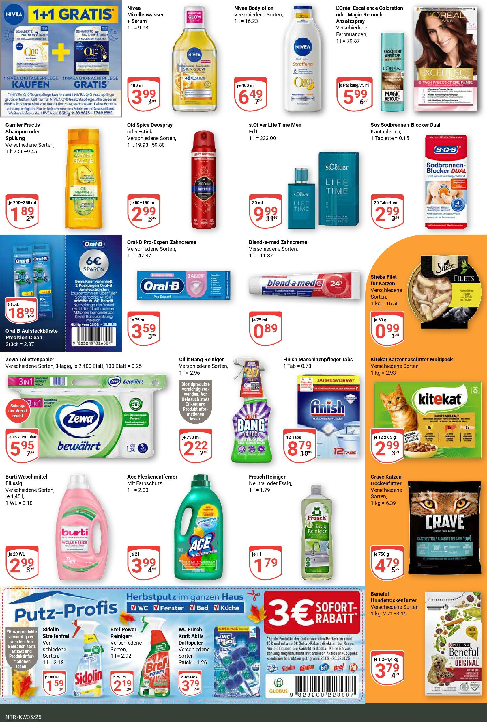 Globus prospekt Neutraubling (ab 24.08.2025) » Angebote ab Montag | Seite: 13 | Produkte: Sheba, Katzenfutter, Zewa, Fleckenentferner Globus prospekt Neutraubling (ab 24.08.2025) » Angebote online | Seite: 13 | Produkte: Sheba, Katzenfutter, Zewa, Fleckenentferner