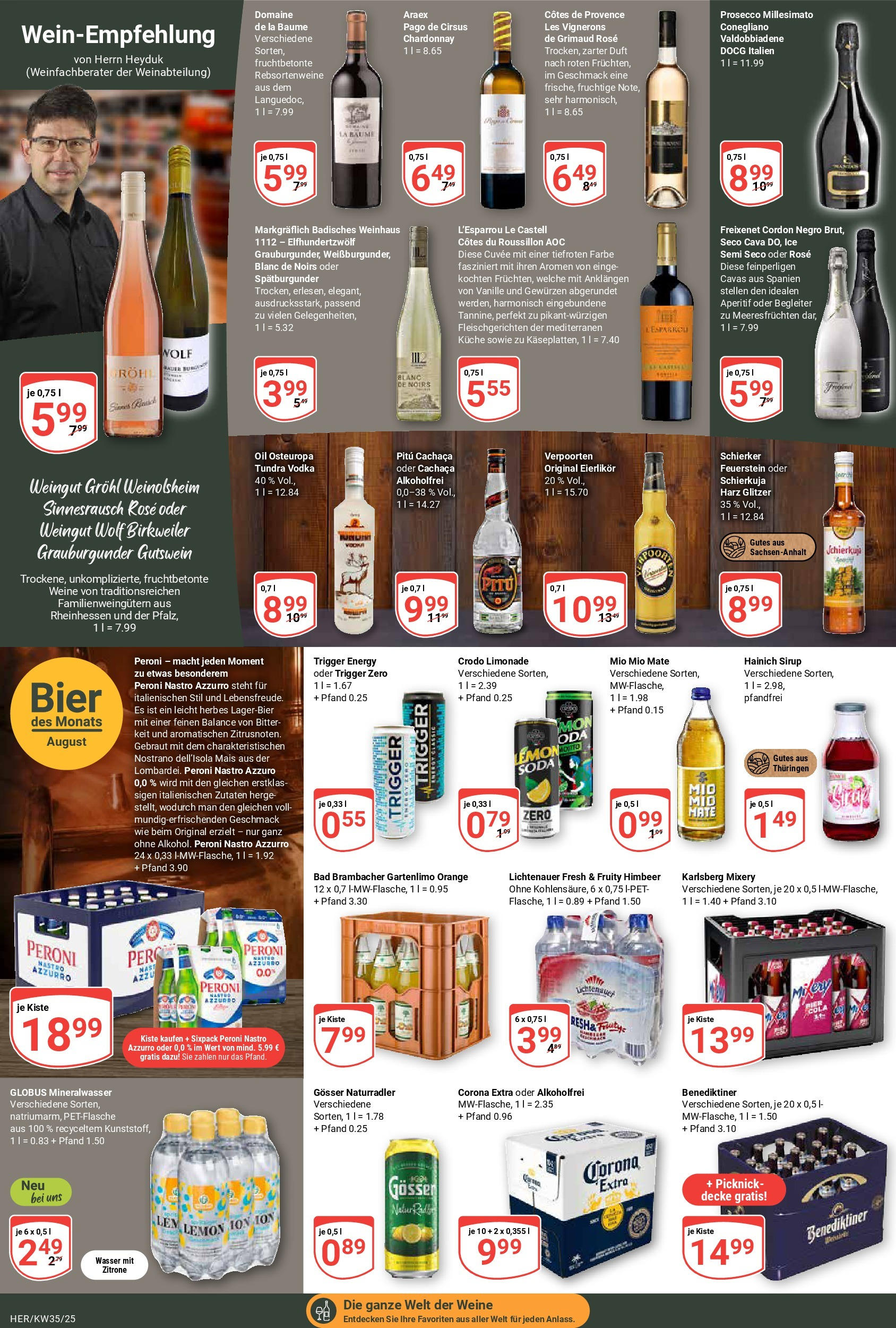 Globus prospekt Hermsdorf (ab 24.08.2025) » Angebote ab Montag | Seite: 11 | Produkte: Mio mio mate, Sirup, Mineralwasser, Vodka Globus prospekt Hermsdorf (ab 24.08.2025) » Angebote online | Seite: 11 | Produkte: Mio mio mate, Sirup, Mineralwasser, Vodka