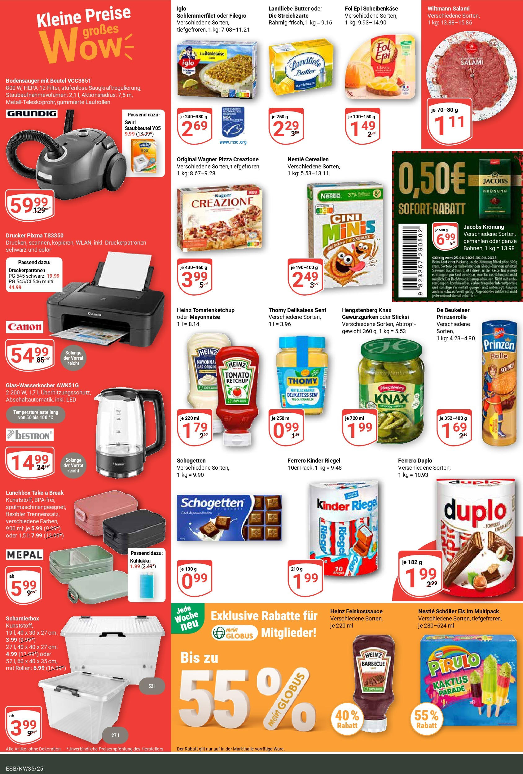 Globus prospekt Eschborn (ab 24.08.2025) » Angebote ab Montag | Seite: 2 | Produkte: Landliebe butter, Kinder riegel, Mayonnaise, Schogetten Globus prospekt Eschborn (ab 24.08.2025) » Angebote online | Seite: 2 | Produkte: Landliebe butter, Kinder riegel, Mayonnaise, Schogetten