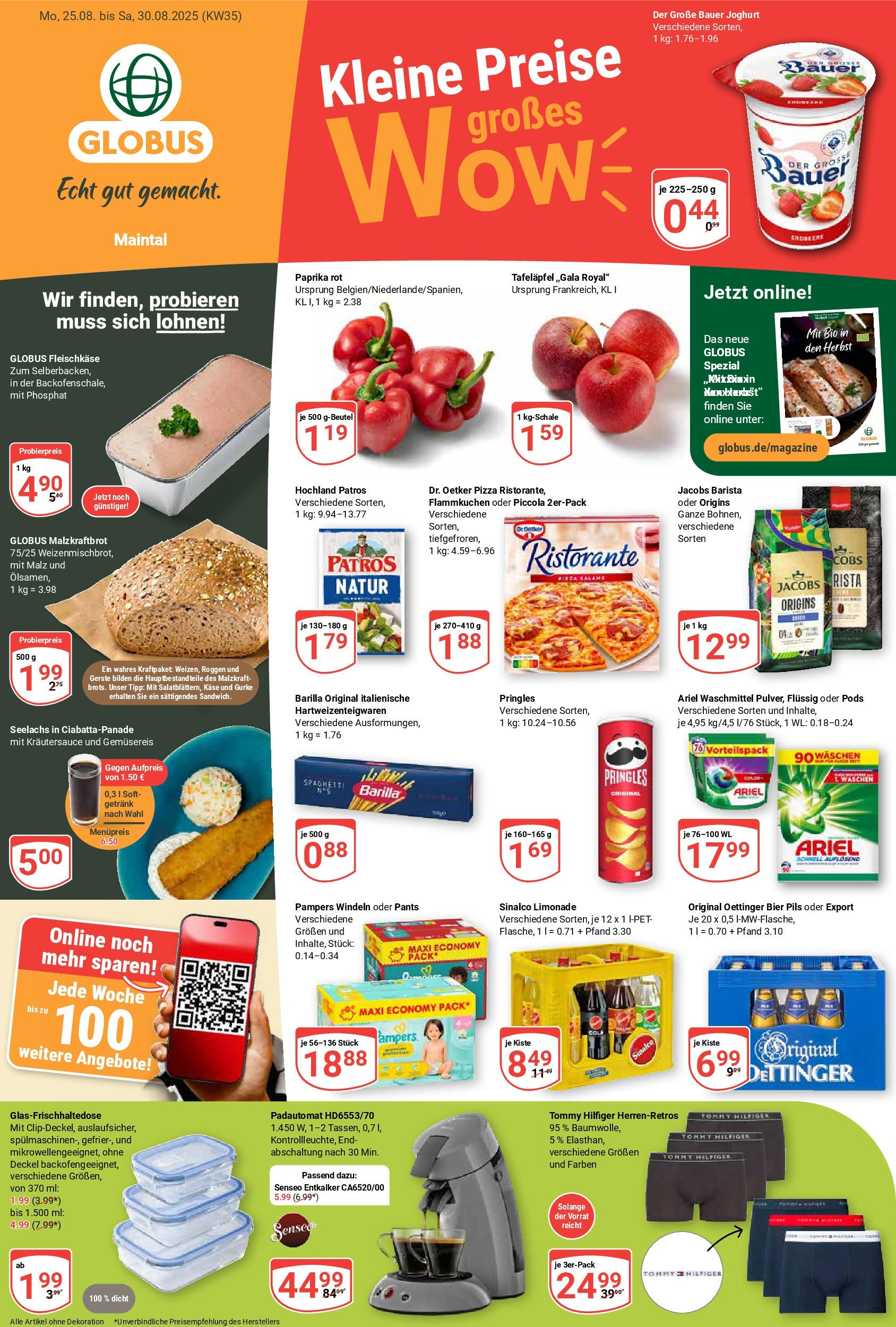 Globus prospekt Maintal-Dörnigheim (ab 24.08.2025) » Angebote ab Montag | Seite: 1 | Produkte: Cola, Käse, Joghurt, Pringles Globus prospekt Maintal-Dörnigheim (ab 24.08.2025) » Angebote online | Seite: 1 | Produkte: Cola, Käse, Joghurt, Pringles