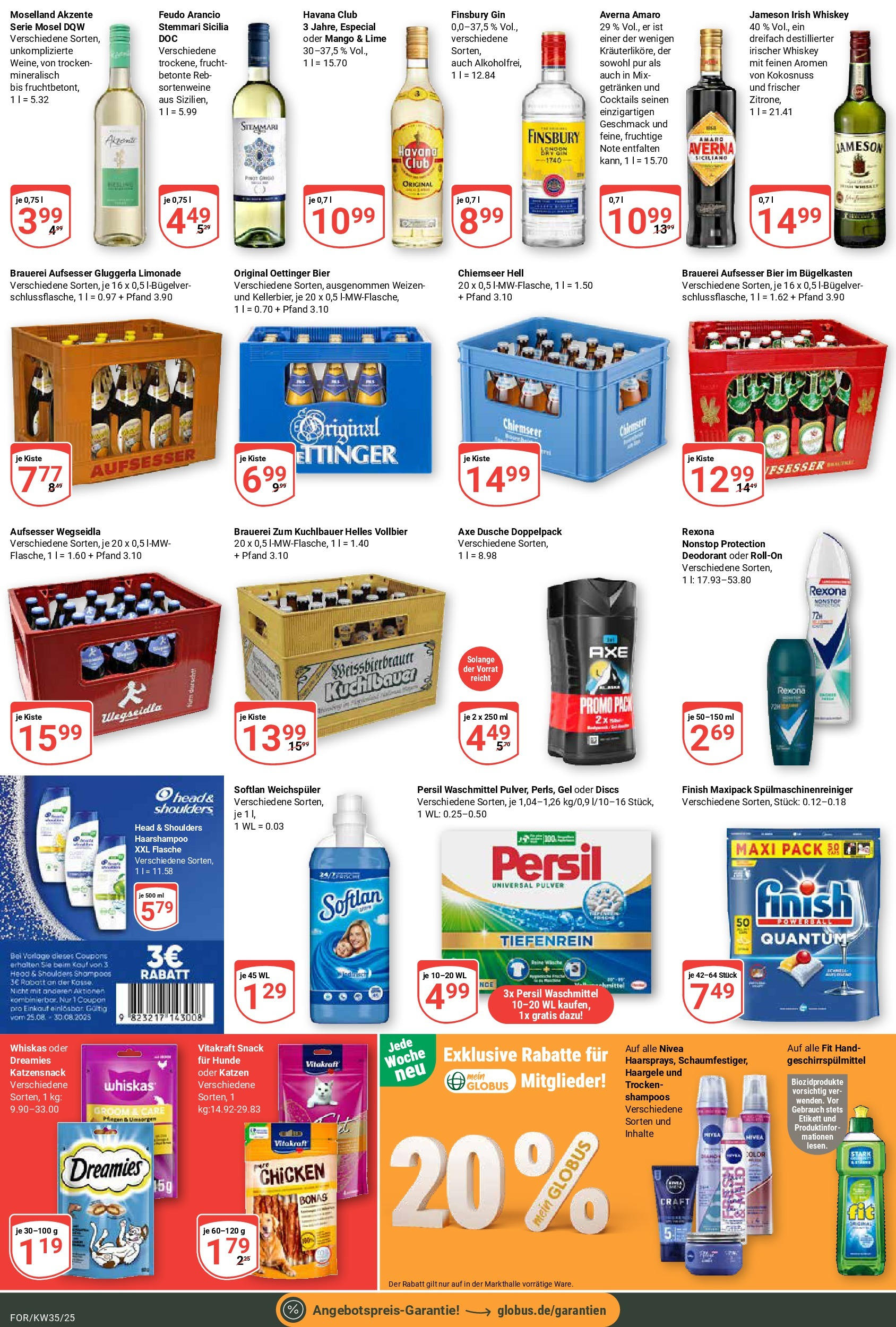 Globus prospekt Forchheim (ab 24.08.2025) » Angebote ab Montag | Seite: 3 | Produkte: Havana club, Jameson, Axe, Mango Globus prospekt Forchheim (ab 24.08.2025) » Angebote online | Seite: 3 | Produkte: Havana club, Jameson, Axe, Mango