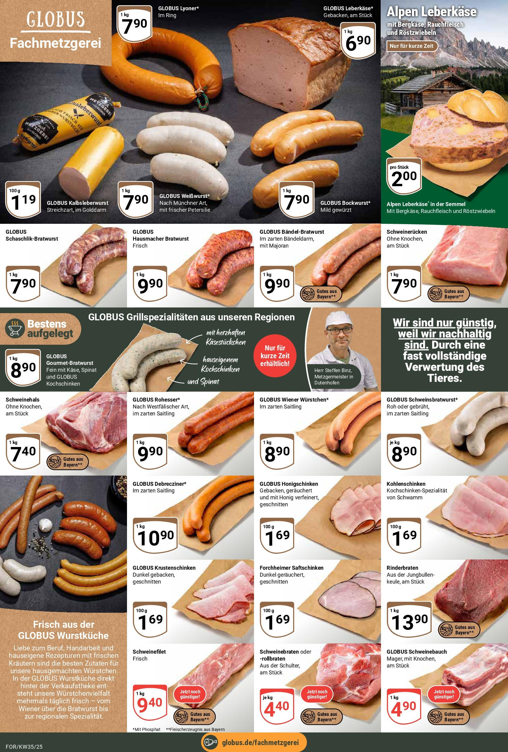 Globus prospekt Forchheim (ab 24.08.2025) » Angebote ab Montag | Seite: 6 | Produkte: Schweinebauch, Schweinefilet, Schweinerucken, Leberkase Globus prospekt Forchheim (ab 24.08.2025) » Angebote online | Seite: 6 | Produkte: Schweinebauch, Schweinefilet, Schweinerucken, Leberkase