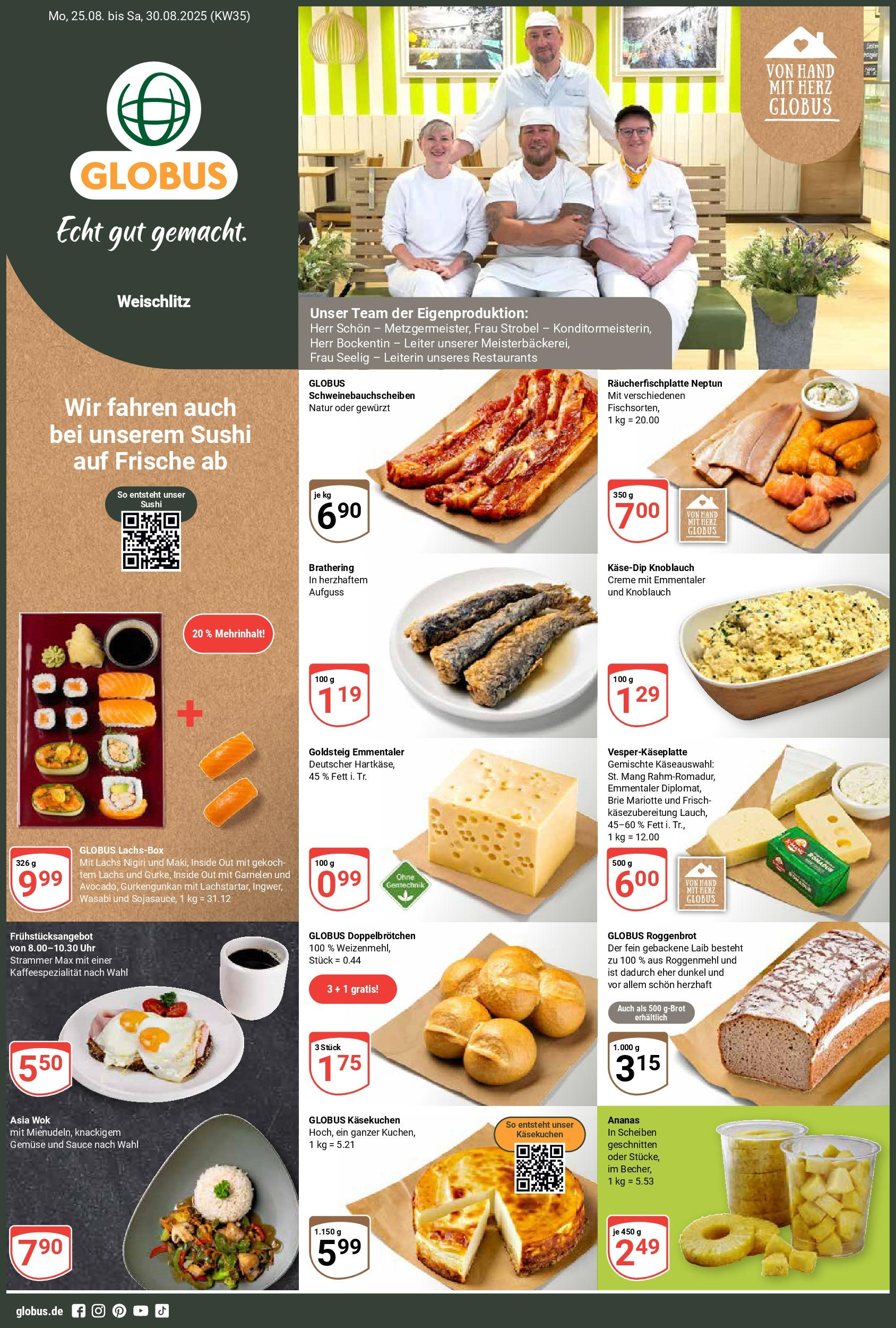 Globus prospekt Weischlitz (ab 24.08.2025) » Angebote ab Montag | Seite: 1 | Produkte: Ananas, Gemüse, Kuchen, Wok Globus prospekt Weischlitz (ab 24.08.2025) » Angebote online | Seite: 1 | Produkte: Ananas, Gemüse, Kuchen, Wok