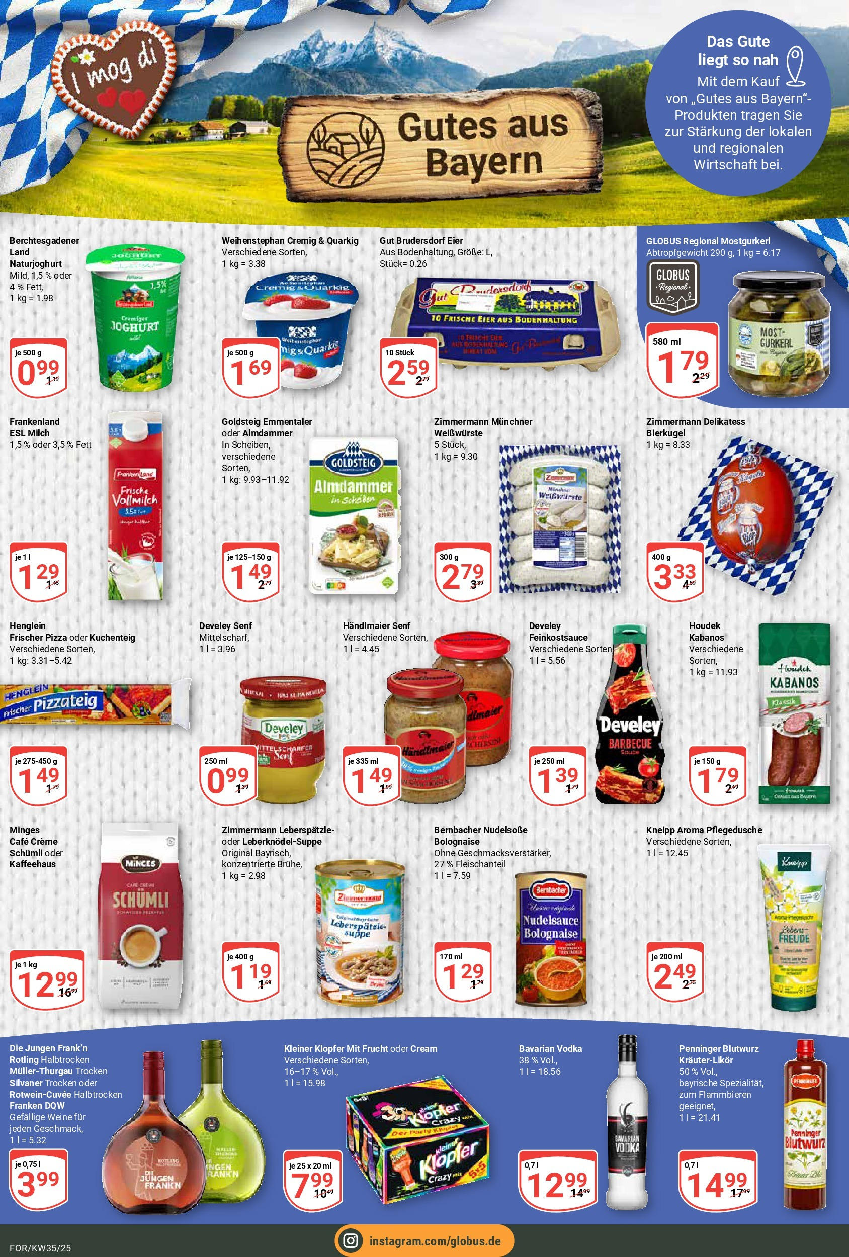 Globus prospekt Forchheim (ab 24.08.2025) » Angebote ab Montag | Seite: 13 | Produkte: Milch, Joghurt, Eier, Pizza Globus prospekt Forchheim (ab 24.08.2025) » Angebote online | Seite: 13 | Produkte: Milch, Joghurt, Eier, Pizza