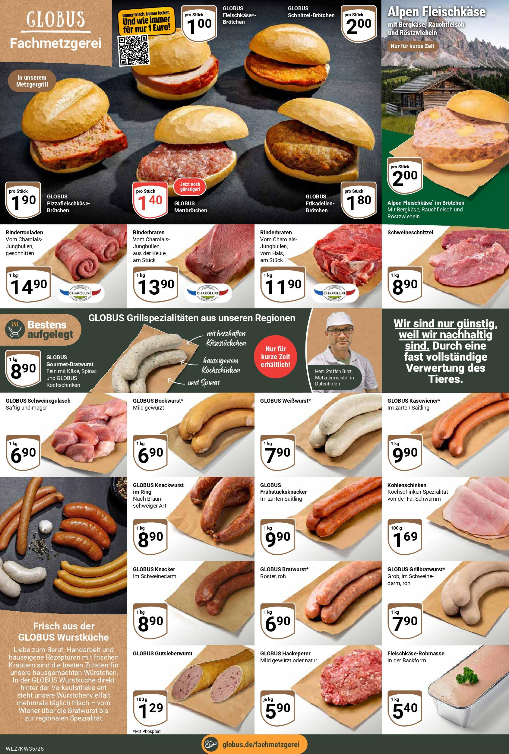 Globus prospekt Weischlitz (ab 24.08.2025) » Angebote ab Montag | Seite: 8 | Produkte: Rinderrouladen, Schweinegulasch, Rinderbraten, Bratwurst Globus prospekt Weischlitz (ab 24.08.2025) » Angebote online | Seite: 8 | Produkte: Rinderrouladen, Schweinegulasch, Rinderbraten, Bratwurst