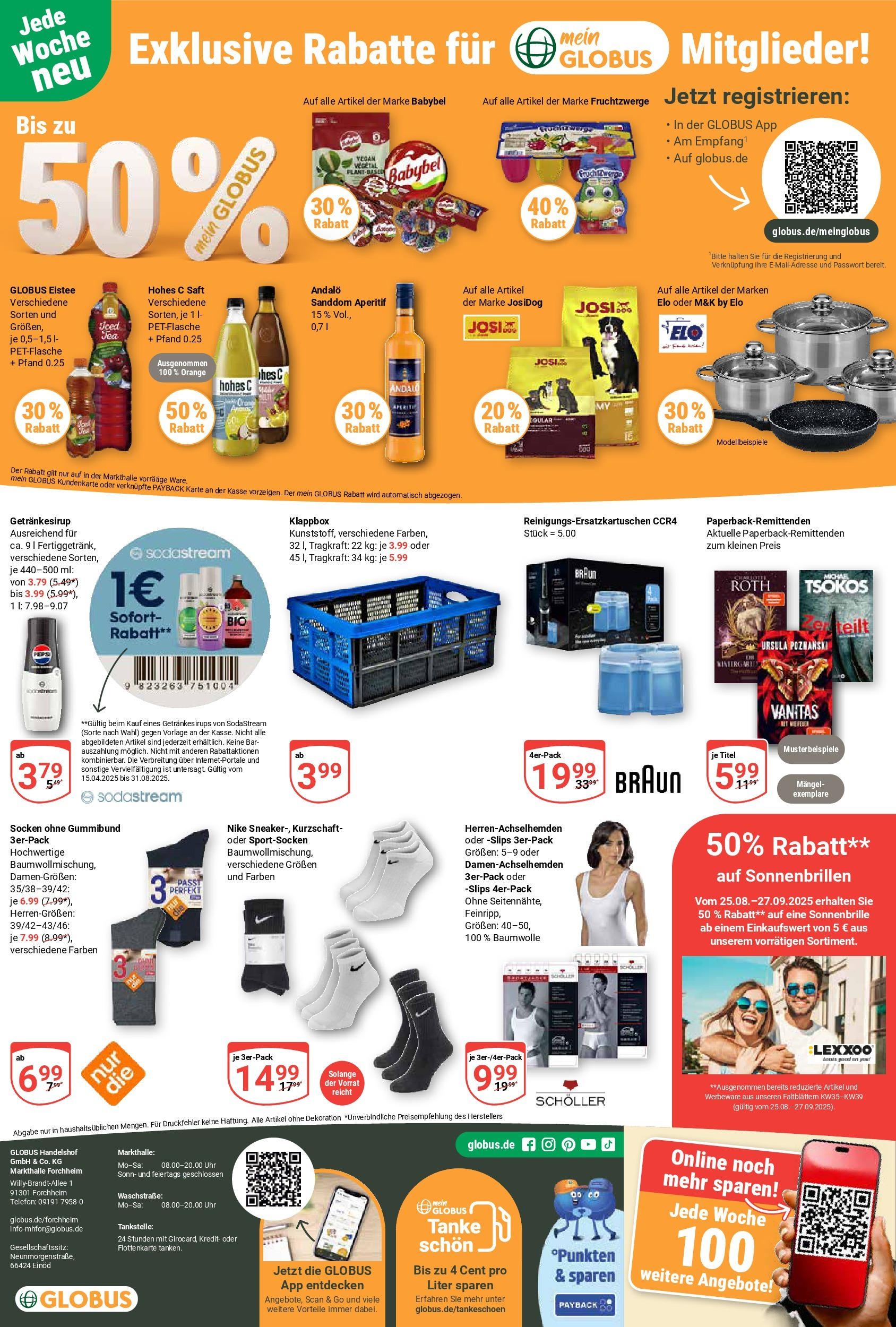 Globus prospekt Forchheim (ab 24.08.2025) » Angebote ab Montag | Seite: 22 | Produkte: Fruchtzwerge, Socken, Babybel, Sodastream Globus prospekt Forchheim (ab 24.08.2025) » Angebote online | Seite: 22 | Produkte: Fruchtzwerge, Socken, Babybel, Sodastream