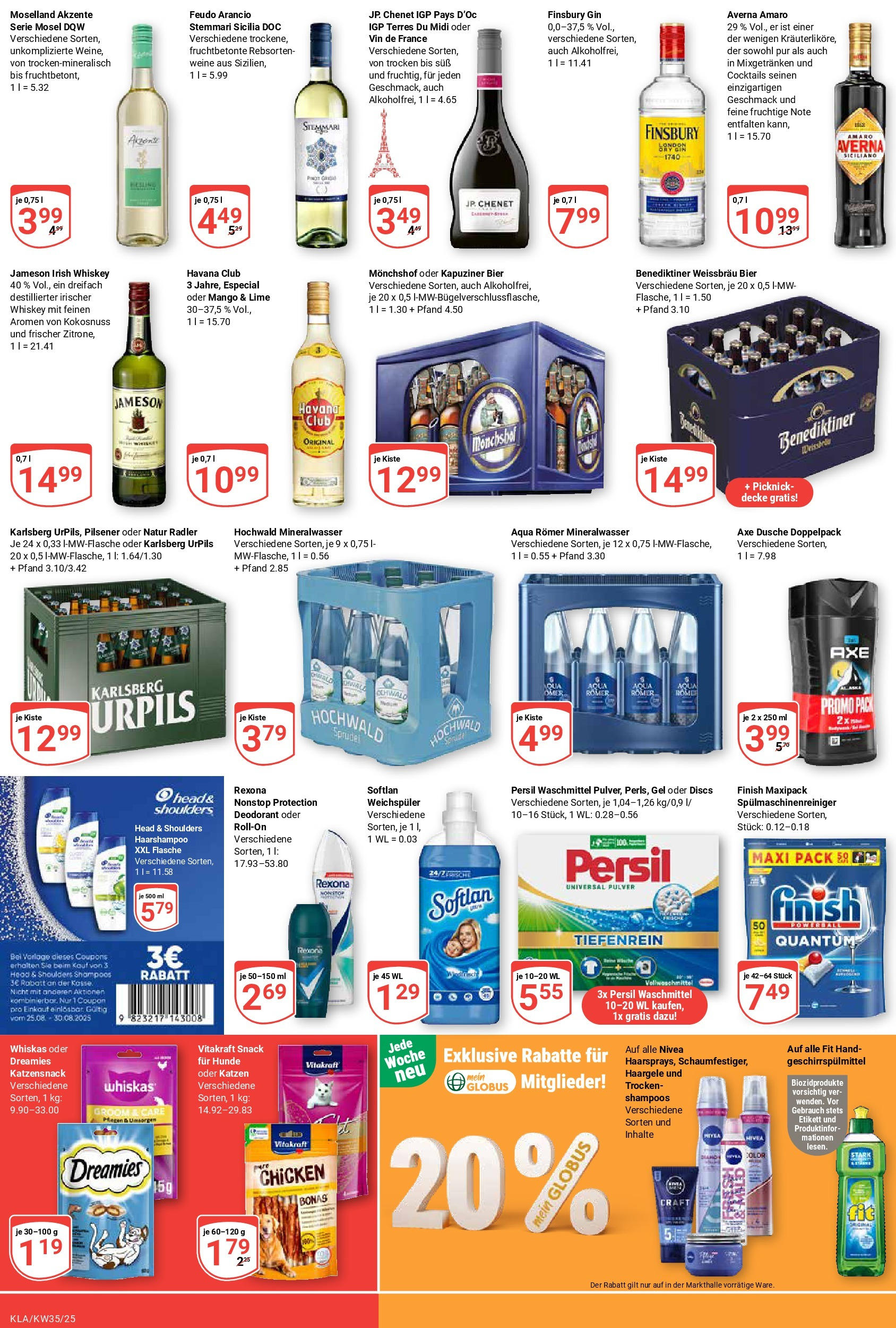 Globus prospekt Kaiserslautern (ab 24.08.2025) » Angebote ab Montag | Seite: 4 | Produkte: Havana club, Monchshof, Finish, Mineralwasser Globus prospekt Kaiserslautern (ab 24.08.2025) » Angebote online | Seite: 4 | Produkte: Havana club, Monchshof, Finish, Mineralwasser