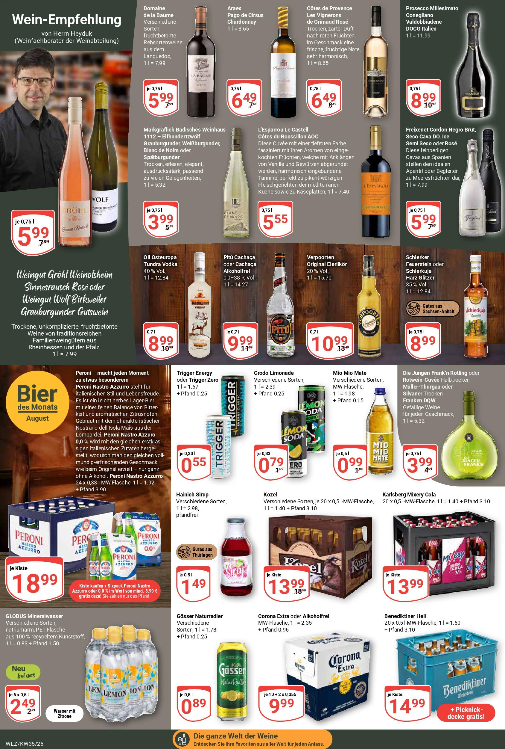 Globus prospekt Weischlitz (ab 24.08.2025) » Angebote ab Montag | Seite: 13 | Produkte: Bad, Prosecco, Wasser, Zitrone Globus prospekt Weischlitz (ab 24.08.2025) » Angebote online | Seite: 13 | Produkte: Bad, Prosecco, Wasser, Zitrone