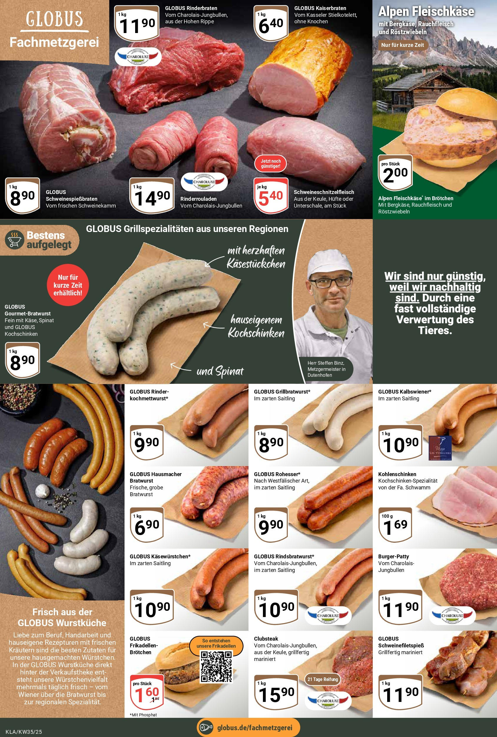 Globus prospekt Kaiserslautern (ab 24.08.2025) » Angebote ab Montag | Seite: 8 | Produkte: Rinderrouladen, Rinderbraten, Bratwurst Globus prospekt Kaiserslautern (ab 24.08.2025) » Angebote online | Seite: 8 | Produkte: Rinderrouladen, Rinderbraten, Bratwurst