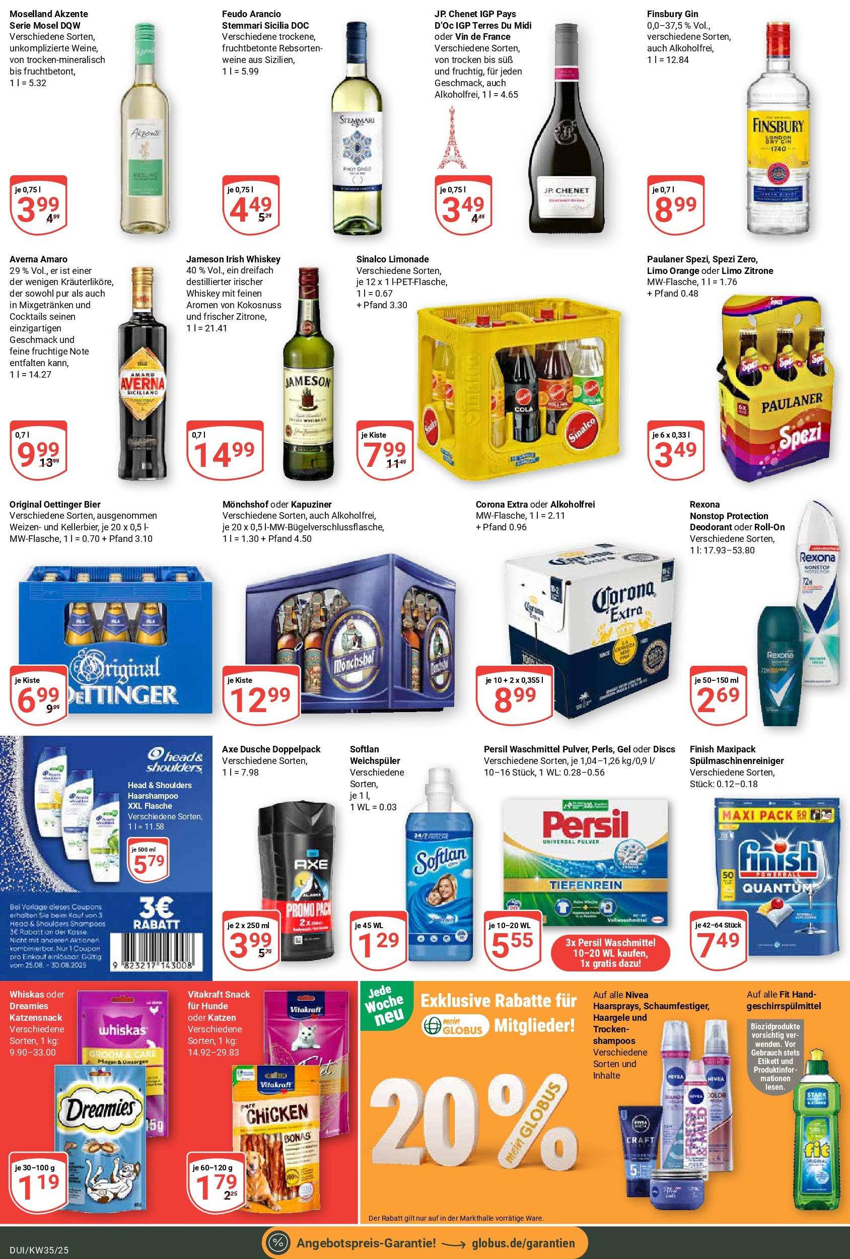 Globus prospekt Duisburg (ab 24.08.2025) » Angebote ab Montag | Seite: 4 | Produkte: Oettinger, Spülmaschinenreiniger, Zitrone, Gin Globus prospekt Duisburg (ab 24.08.2025) » Angebote online | Seite: 4 | Produkte: Oettinger, Spülmaschinenreiniger, Zitrone, Gin