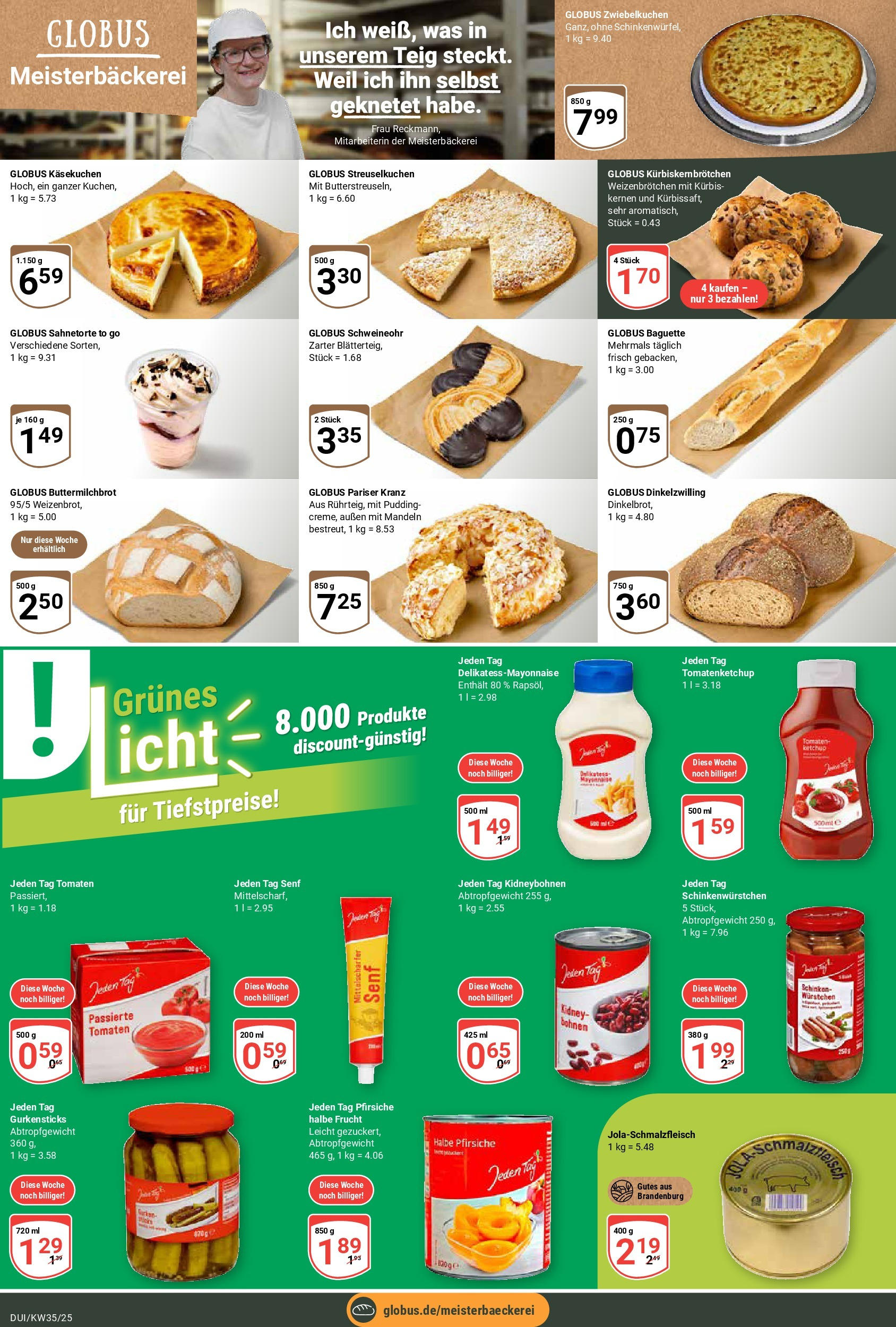 Globus prospekt Duisburg (ab 24.08.2025) » Angebote ab Montag | Seite: 6 | Produkte: Baguette, Tomaten, Mandeln, Kürbis Globus prospekt Duisburg (ab 24.08.2025) » Angebote online | Seite: 6 | Produkte: Baguette, Tomaten, Mandeln, Kürbis