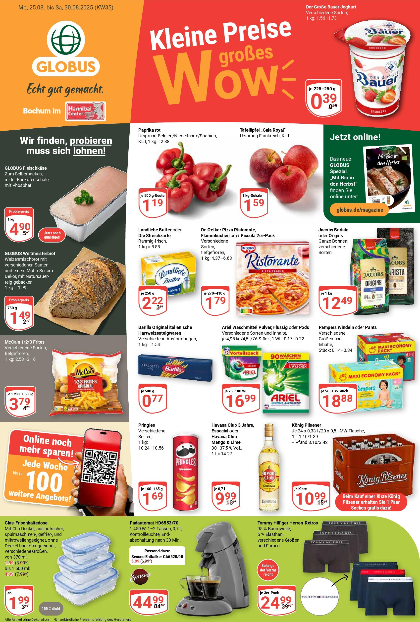 Globus prospekt Bochum-Riemke (ab 24.08.2025) » Angebote ab Montag | Seite: 1 | Produkte: Senseo, Pampers, McCain, Waschmittel Globus prospekt Bochum-Riemke (ab 24.08.2025) » Angebote online | Seite: 1 | Produkte: Senseo, Pampers, McCain, Waschmittel