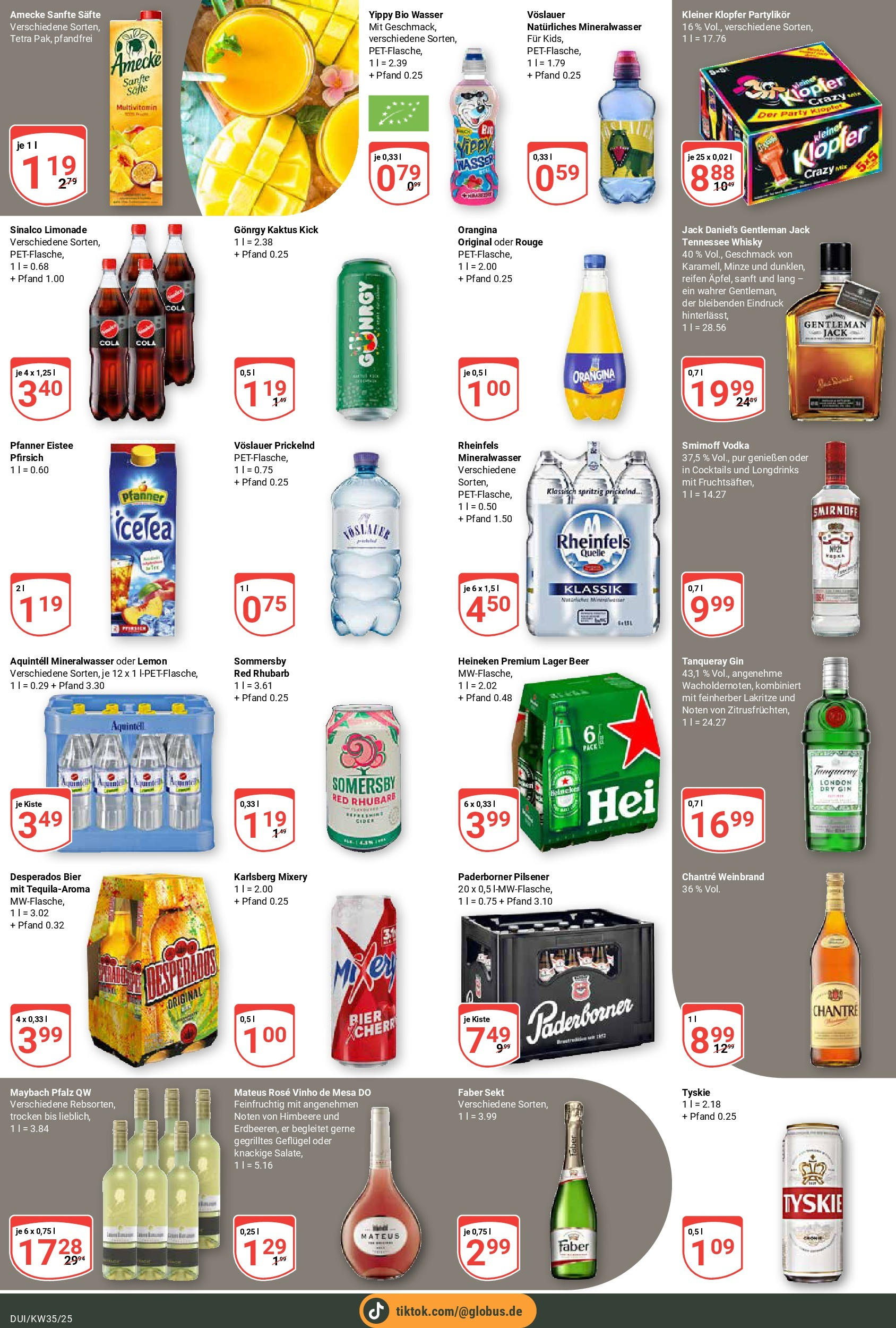 Globus prospekt Duisburg (ab 24.08.2025) » Angebote ab Montag | Seite: 15 | Produkte: Tyskie, Cola, Smirnoff, Gin Globus prospekt Duisburg (ab 24.08.2025) » Angebote online | Seite: 15 | Produkte: Tyskie, Cola, Smirnoff, Gin
