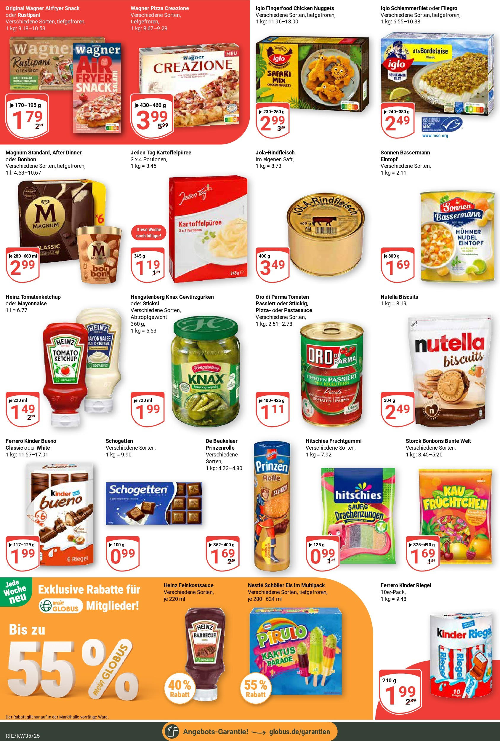 Globus prospekt Bochum-Riemke (ab 24.08.2025) » Angebote ab Montag | Seite: 3 | Produkte: Iglo, Kinder bueno, Nutella, Pizza Globus prospekt Bochum-Riemke (ab 24.08.2025) » Angebote online | Seite: 3 | Produkte: Iglo, Kinder bueno, Nutella, Pizza