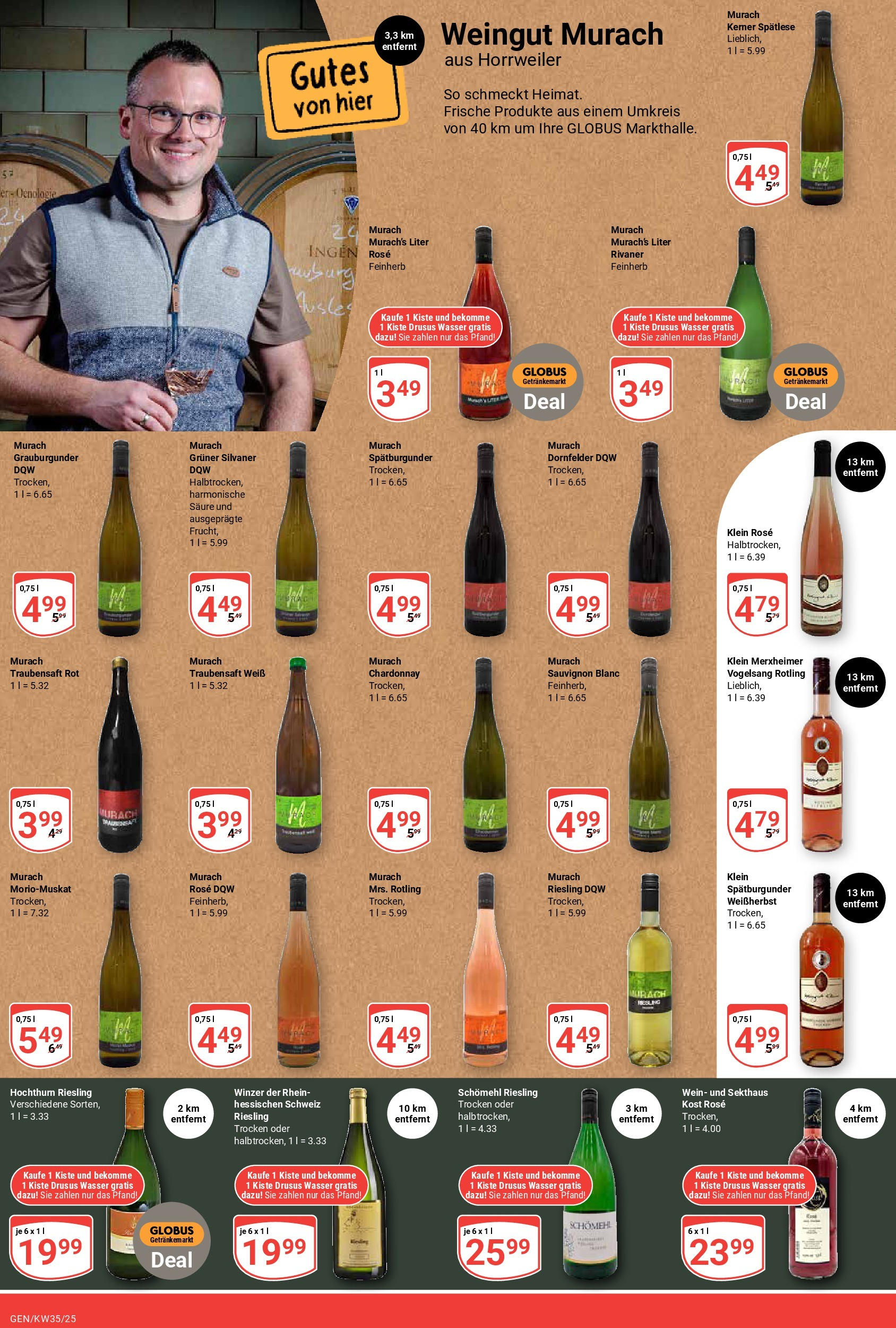 Globus prospekt Gensingen (ab 24.08.2025) » Angebote ab Montag | Seite: 14 | Produkte: Wasser, Wein Globus prospekt Gensingen (ab 24.08.2025) » Angebote online | Seite: 14 | Produkte: Wasser, Wein
