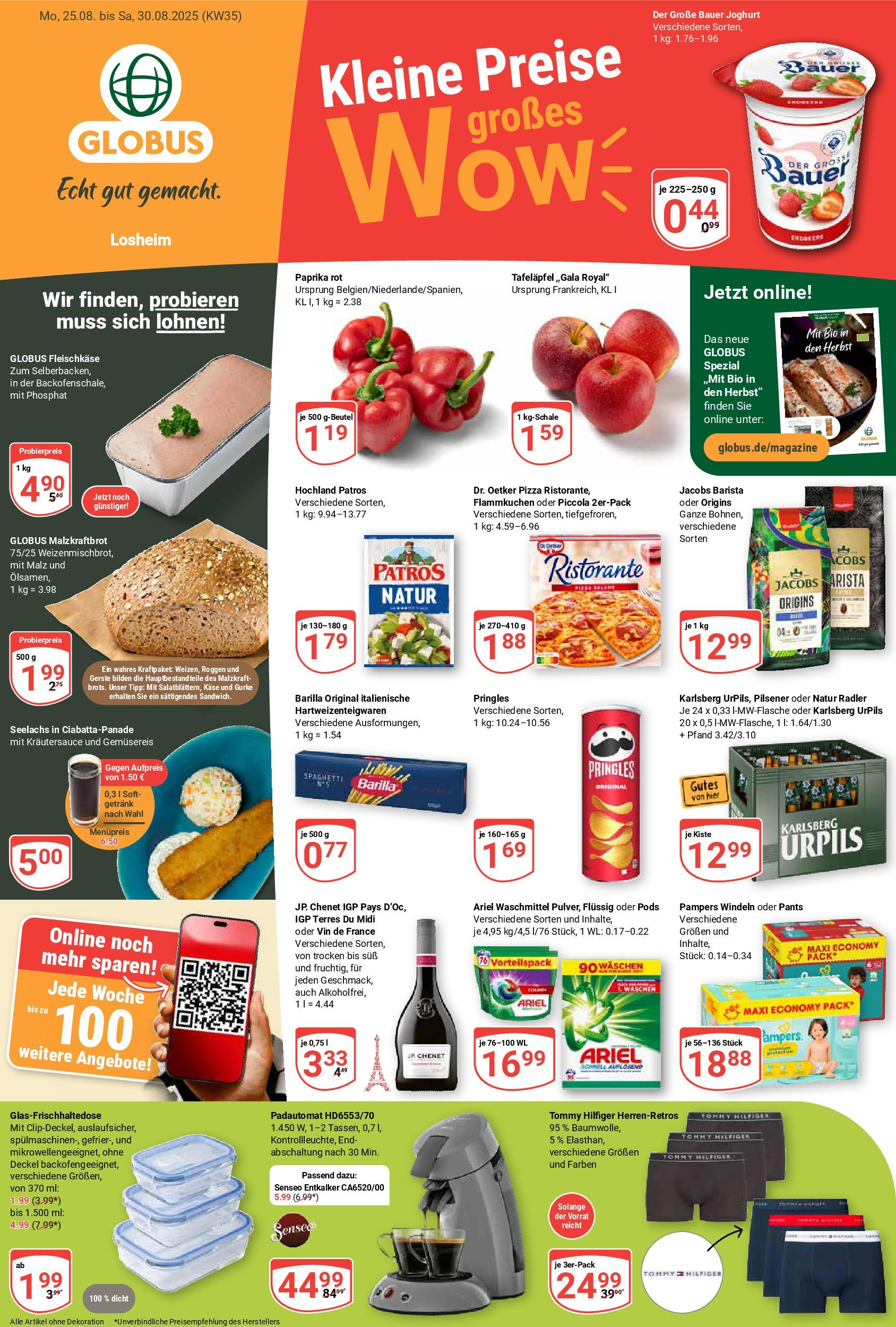 Globus prospekt Losheim Am See (ab 24.08.2025) » Angebote ab Montag | Seite: 5 | Produkte: Joghurt, Paprika, Pizza, Pringles Globus prospekt Losheim Am See (ab 24.08.2025) » Angebote online | Seite: 5 | Produkte: Joghurt, Paprika, Pizza, Pringles