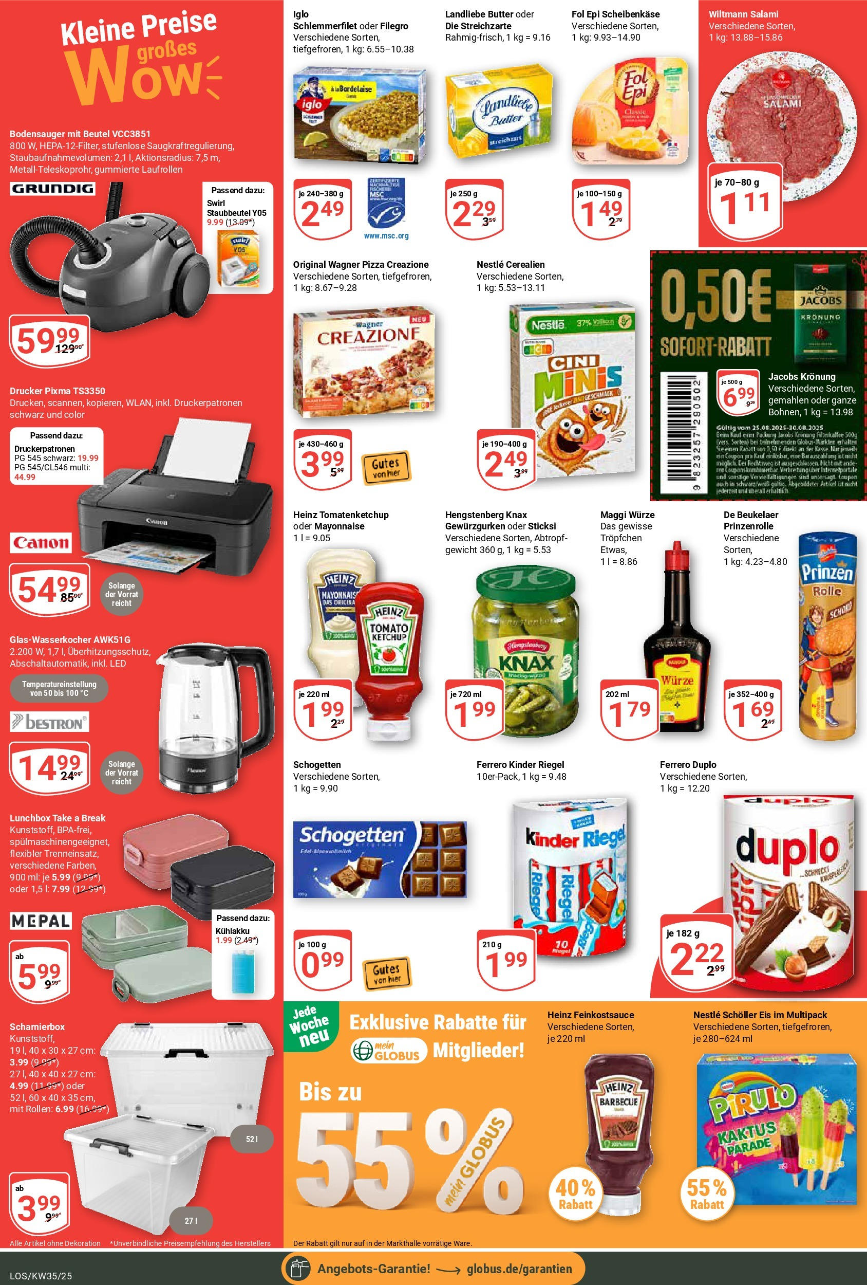 Globus prospekt Losheim Am See (ab 24.08.2025) » Angebote ab Montag | Seite: 6 | Produkte: Ferrero duplo, Landliebe butter, Salami, Schogetten Globus prospekt Losheim Am See (ab 24.08.2025) » Angebote online | Seite: 6 | Produkte: Ferrero duplo, Landliebe butter, Salami, Schogetten