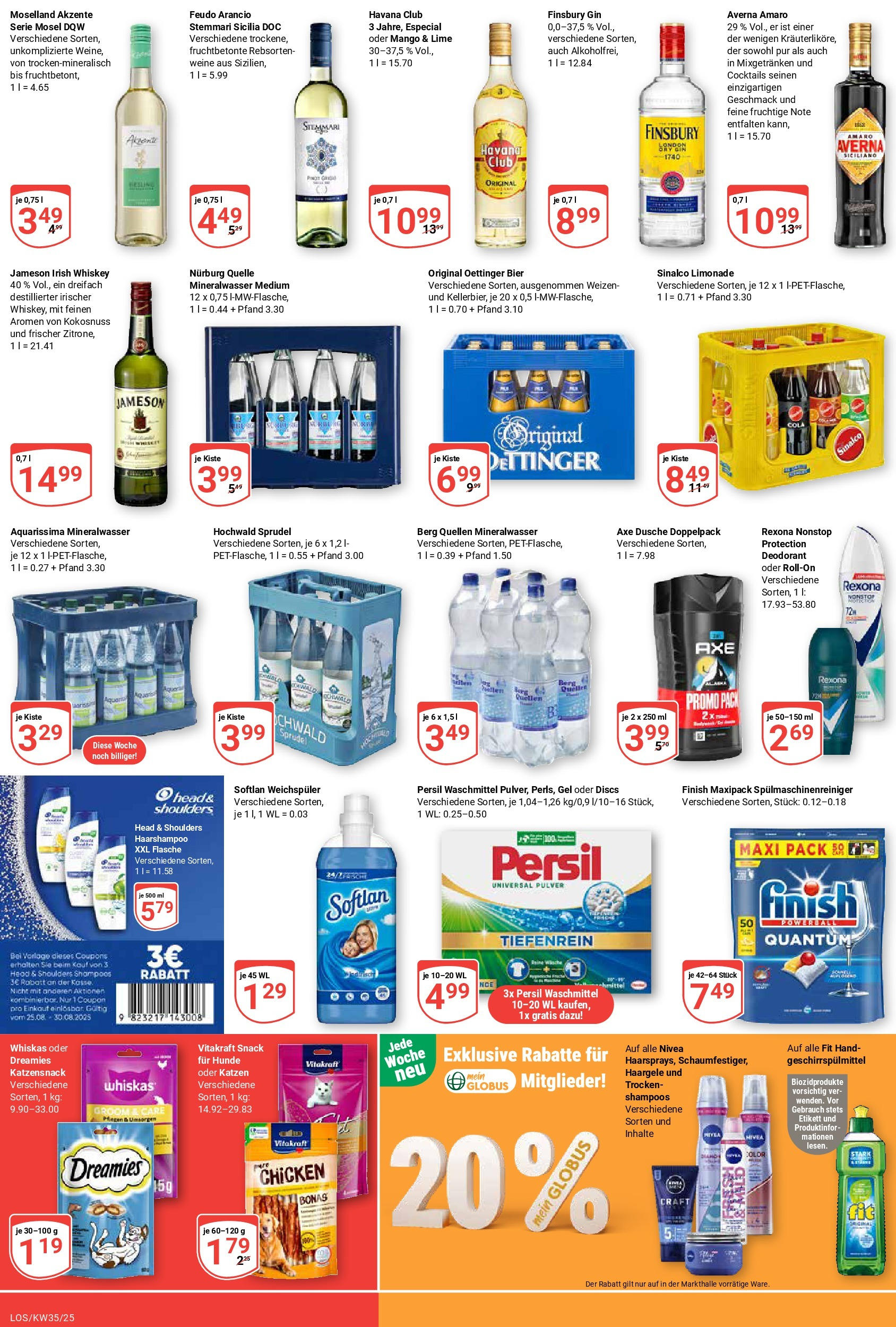 Globus prospekt Losheim Am See (ab 24.08.2025) » Angebote ab Montag | Seite: 7 | Produkte: Jameson, Gin, Whiskey, Whiskas Globus prospekt Losheim Am See (ab 24.08.2025) » Angebote online | Seite: 7 | Produkte: Jameson, Gin, Whiskey, Whiskas