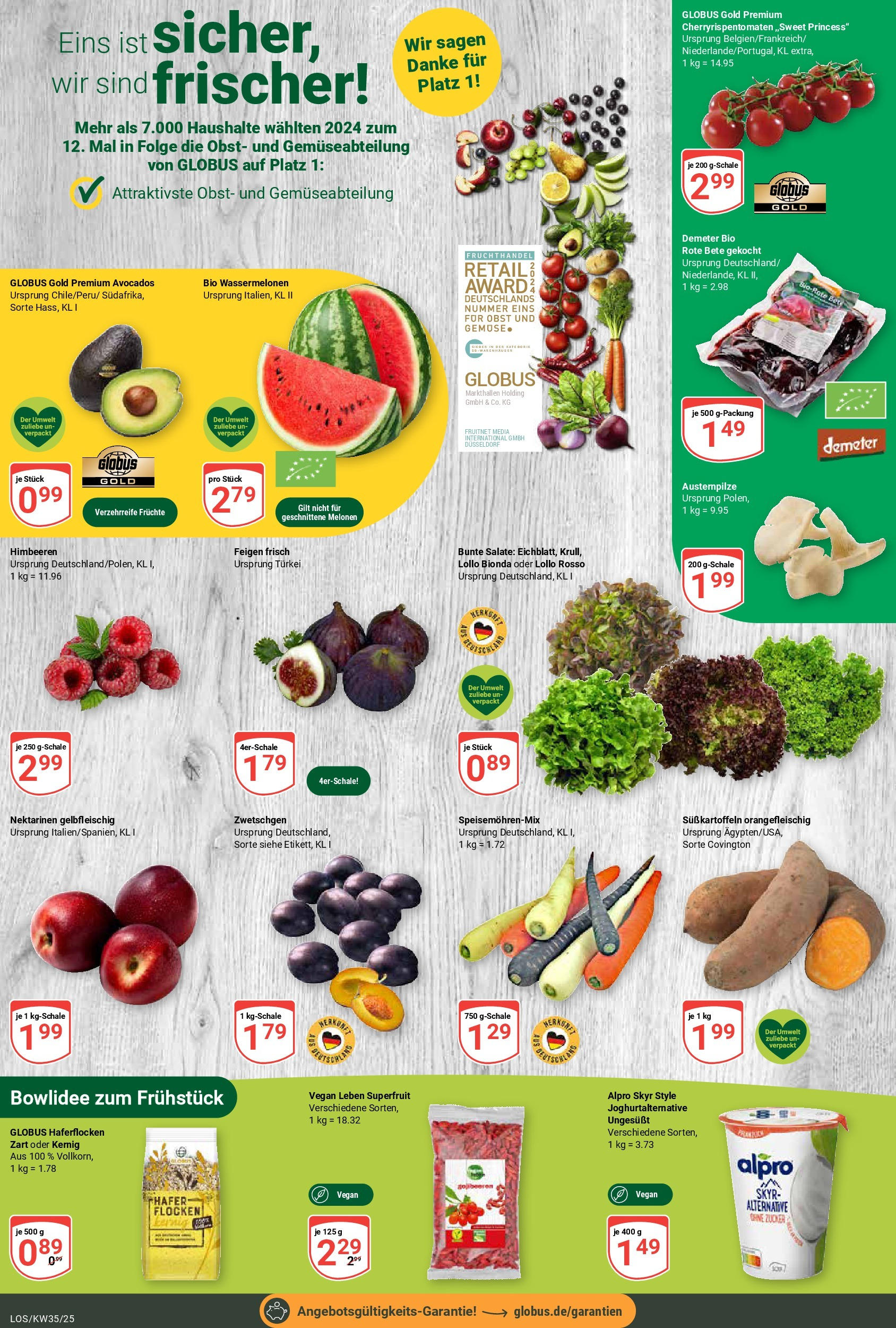 Globus prospekt Losheim Am See (ab 24.08.2025) » Angebote ab Montag | Seite: 9 | Produkte: Himbeeren, Nektarinen, Zucker, Flocken Globus prospekt Losheim Am See (ab 24.08.2025) » Angebote online | Seite: 9 | Produkte: Himbeeren, Nektarinen, Zucker, Flocken