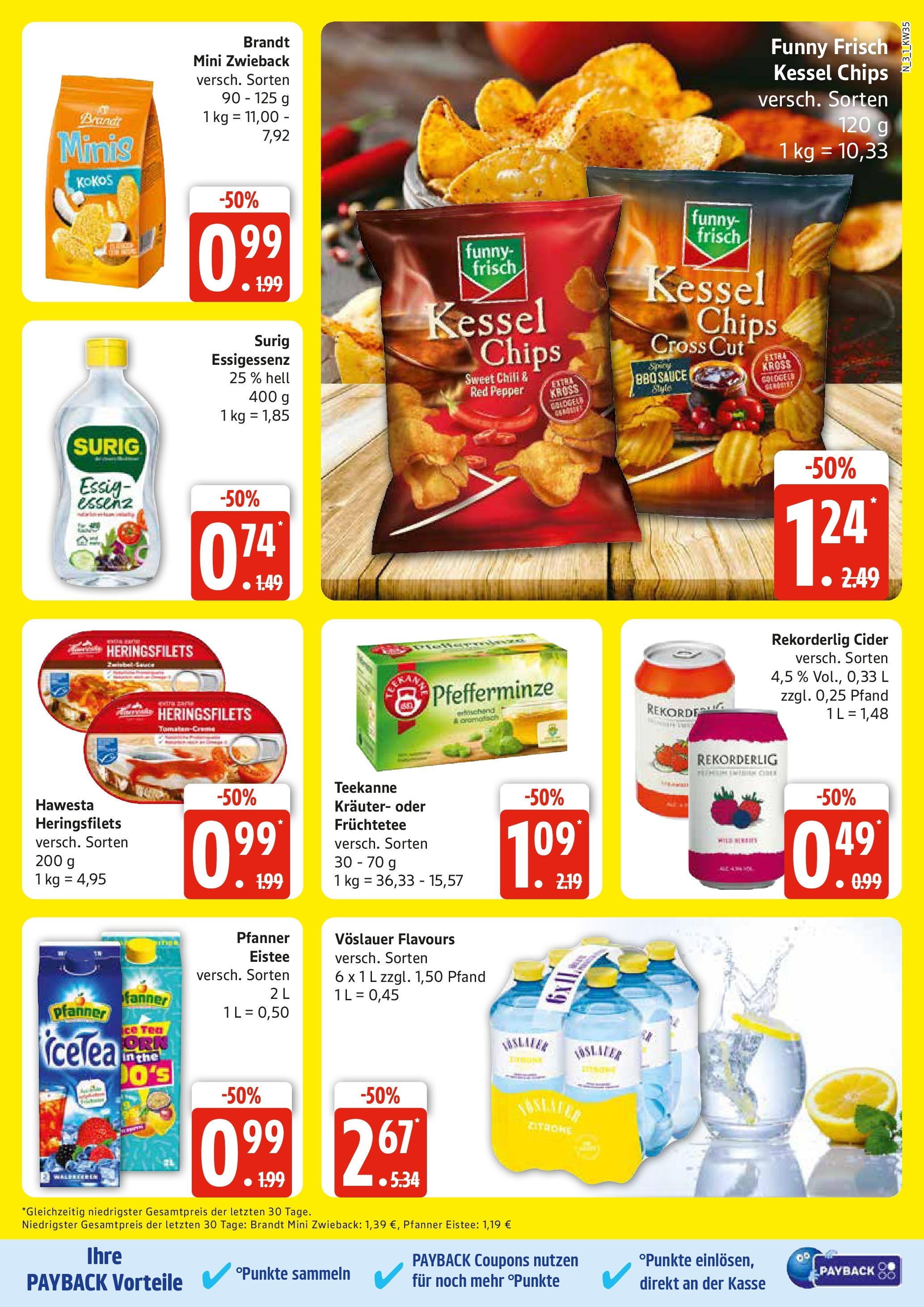 Edeka prospekt Rostock	 (ab 24.08.2025) » Angebote Online | Seite: 3 | Produkte: Essig, Funny frisch, Pfanner eistee, Zitrone