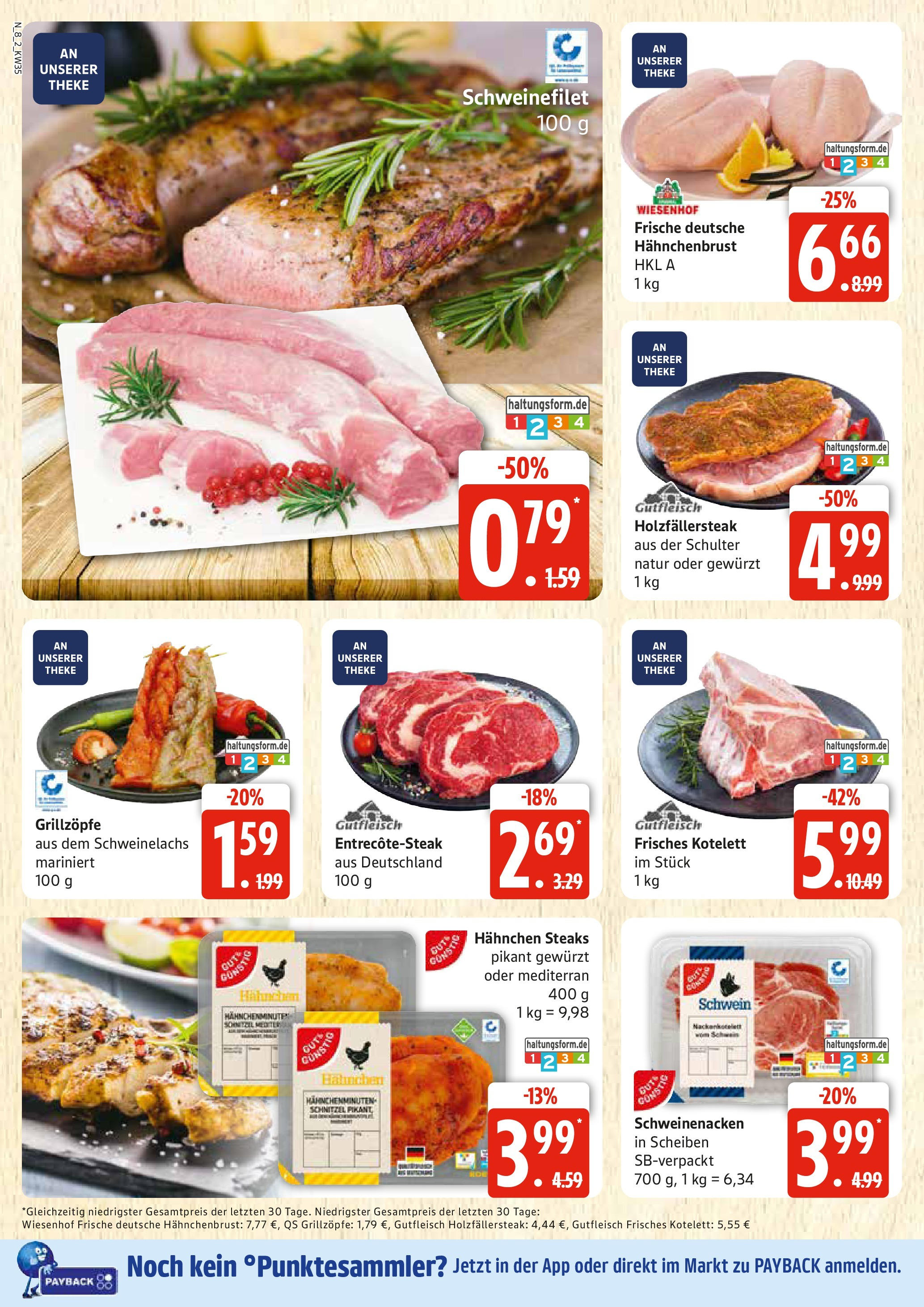 Edeka prospekt Rostock	 (ab 24.08.2025) » Angebote Online | Seite: 8 | Produkte: Theke, Schweinefilet, Steak, Hahnchenbrust