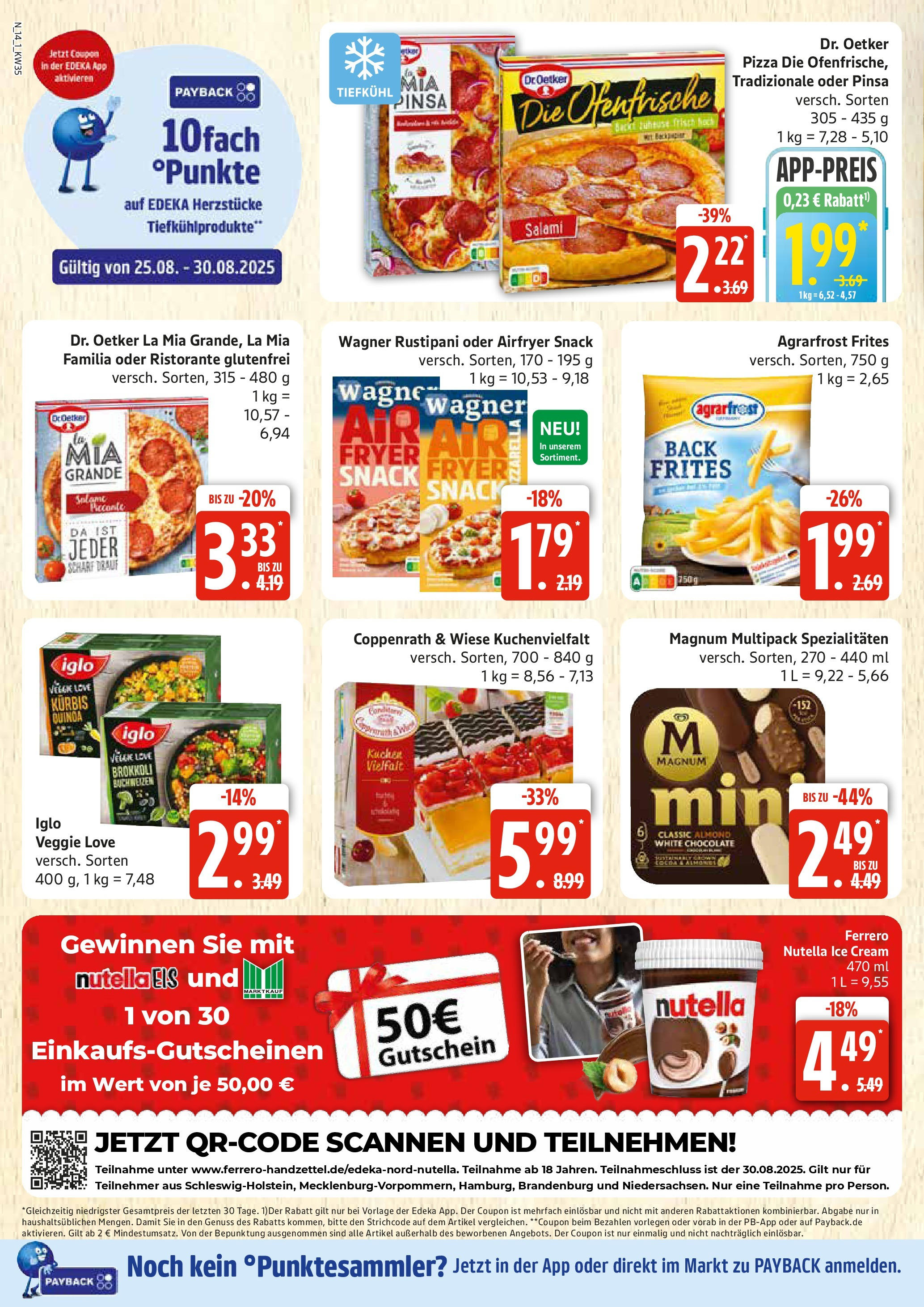 Edeka prospekt Rostock	 (ab 24.08.2025) » Angebote Online | Seite: 14 | Produkte: Ristorante, Nutella, Kürbis, Pizza