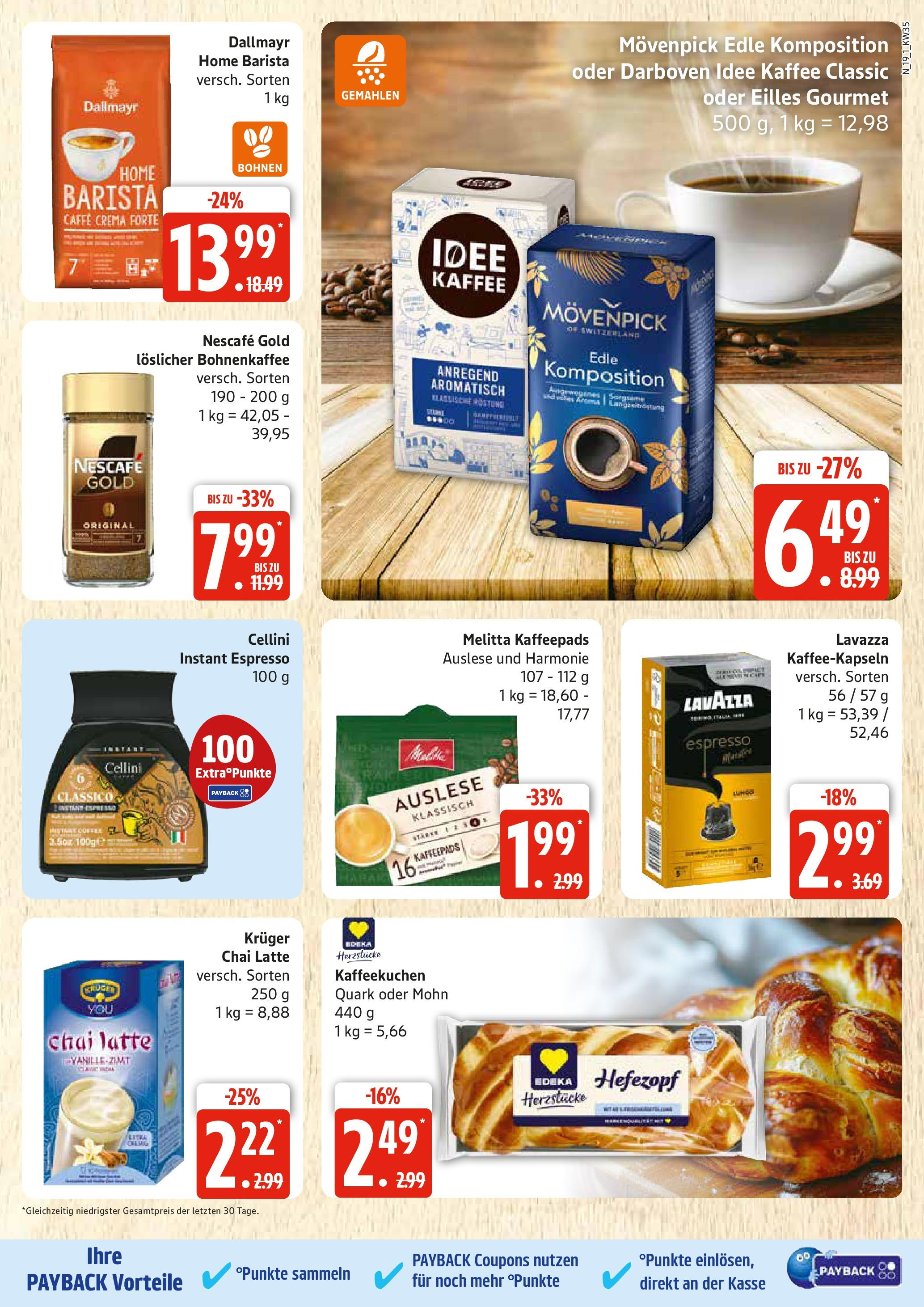 Edeka prospekt Rostock	 (ab 24.08.2025) » Angebote Online | Seite: 19 | Produkte: Nescafe, Idee kaffee, Kaffee, Dallmayr