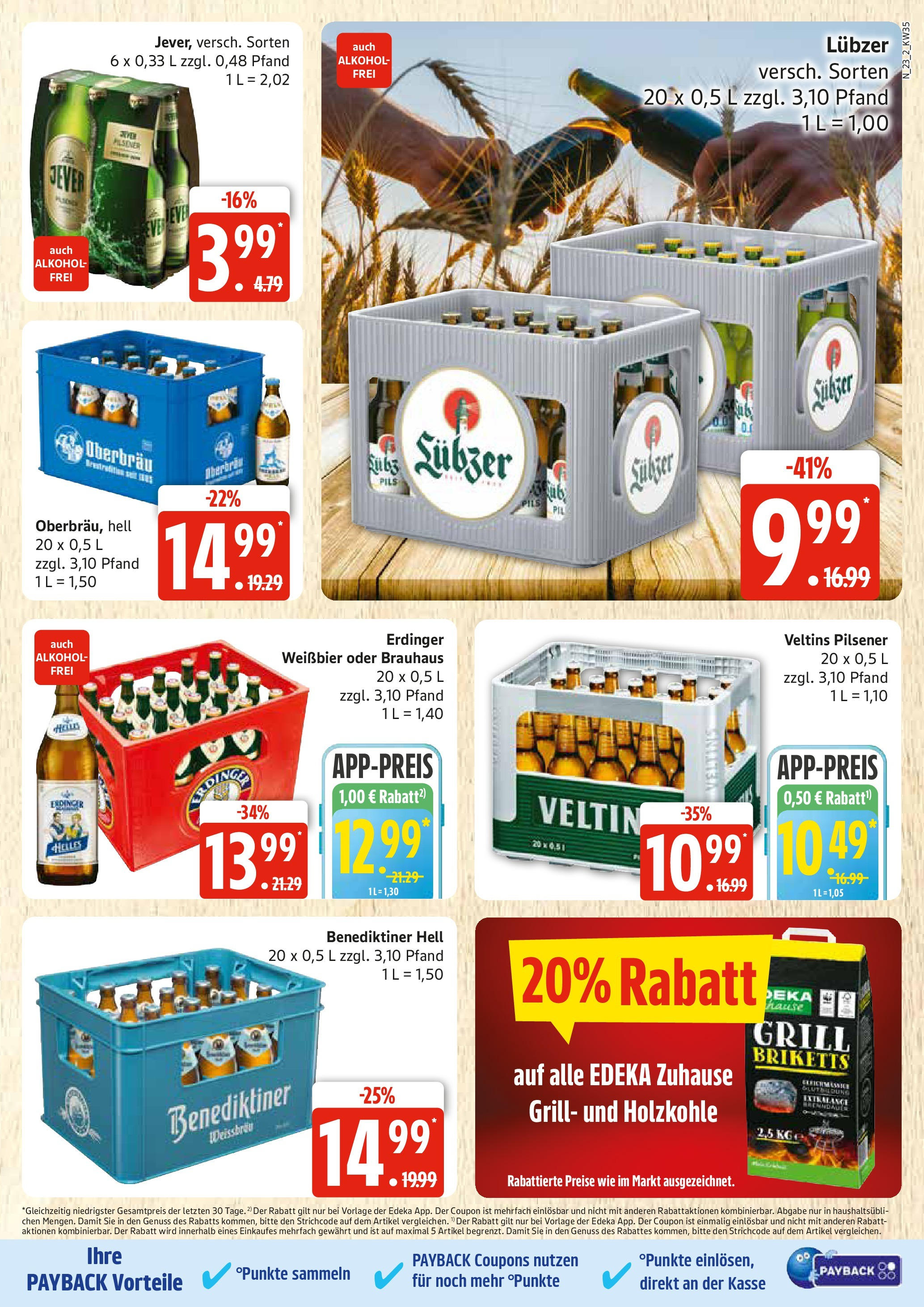 Edeka prospekt Rostock	 (ab 24.08.2025) » Angebote Online | Seite: 23 | Produkte: Weißbier, Benediktiner hell, Jever, Lubzer