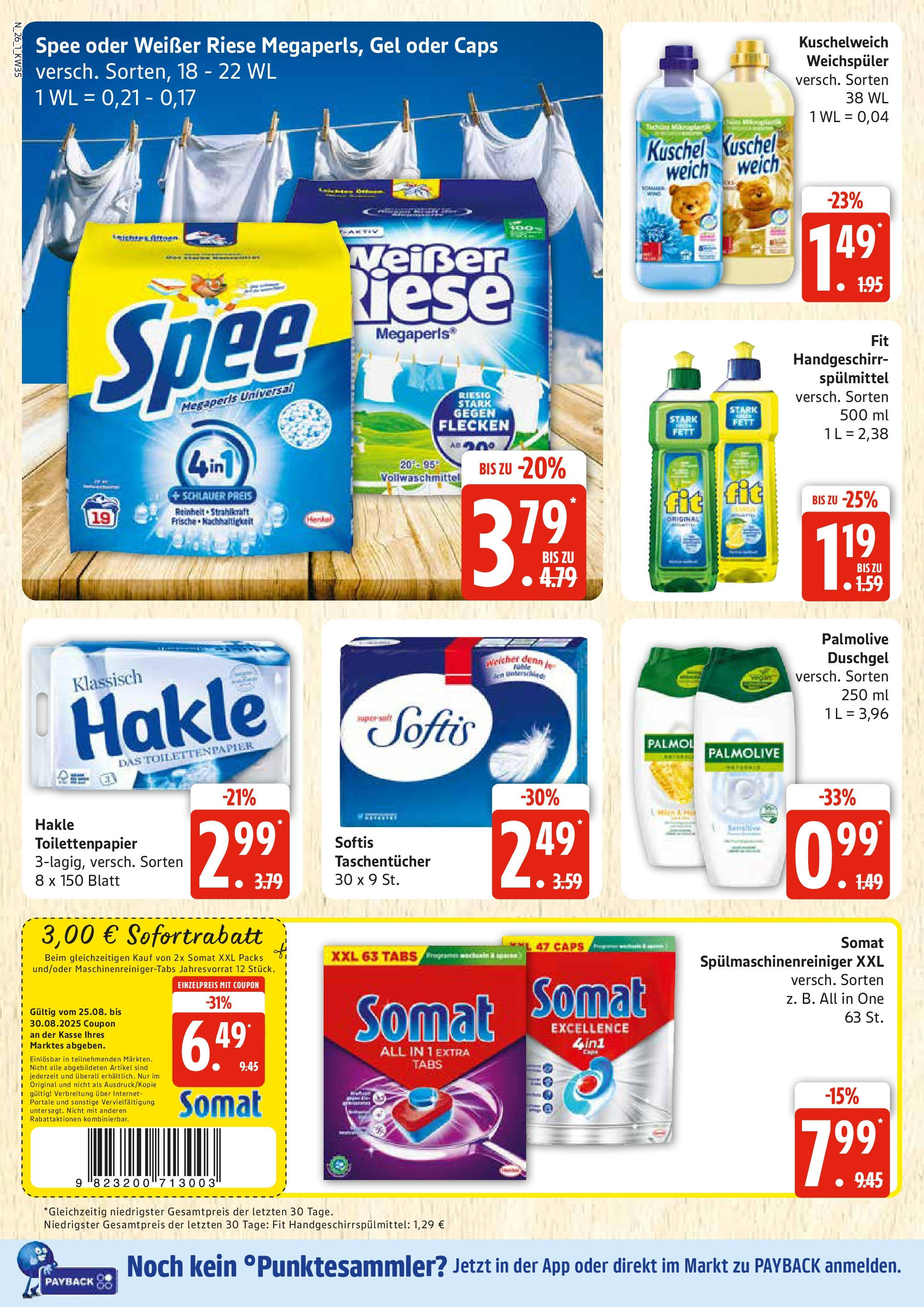 Edeka prospekt Rostock	 (ab 24.08.2025) » Angebote Online | Seite: 26 | Produkte: Kuschelweich, Duschgel, Weichspüler, Toilettenpapier