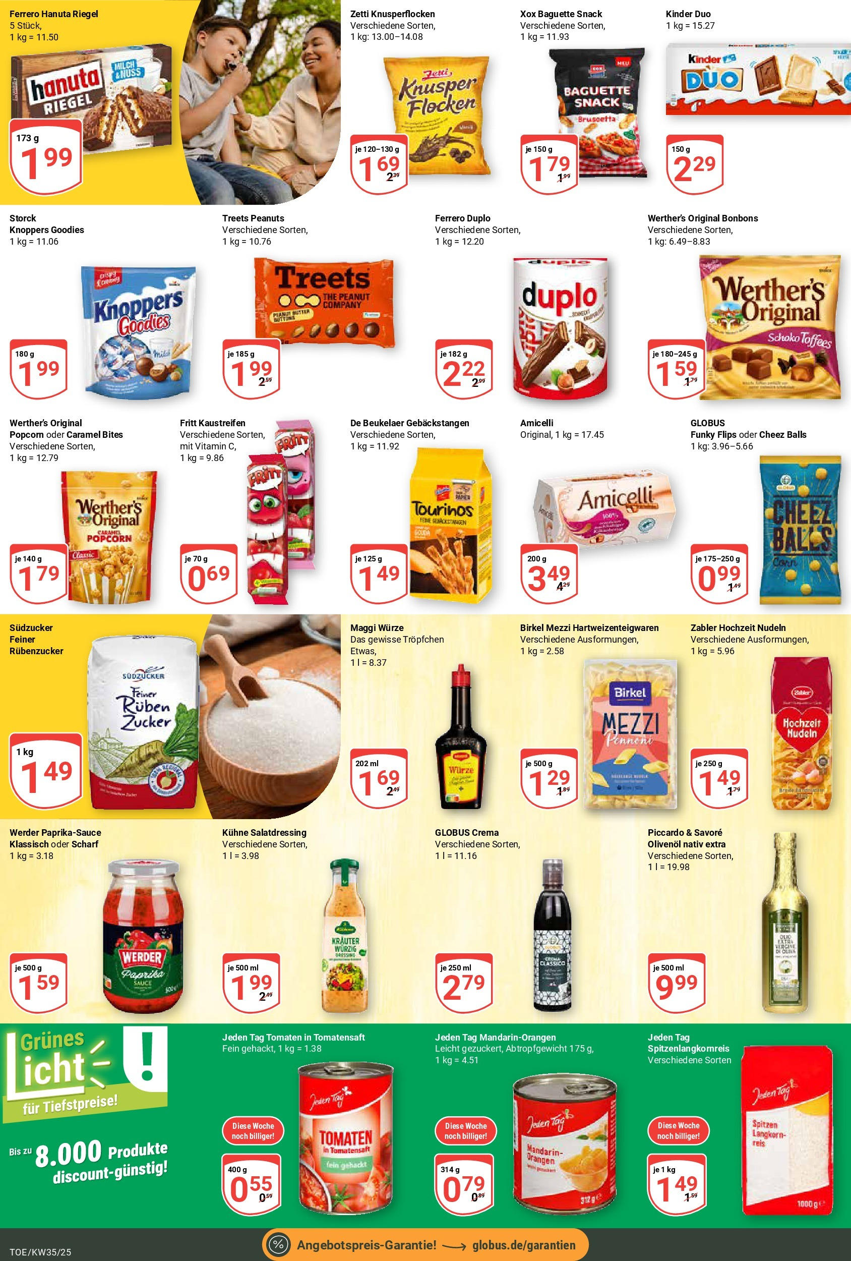 Globus prospekt Tönisvorst (ab 24.08.2025) » Angebote ab Montag | Seite: 14 | Produkte: Ferrero duplo, Tomaten, Reis, Nudeln Globus prospekt Tönisvorst (ab 24.08.2025) » Angebote online | Seite: 14 | Produkte: Ferrero duplo, Tomaten, Reis, Nudeln