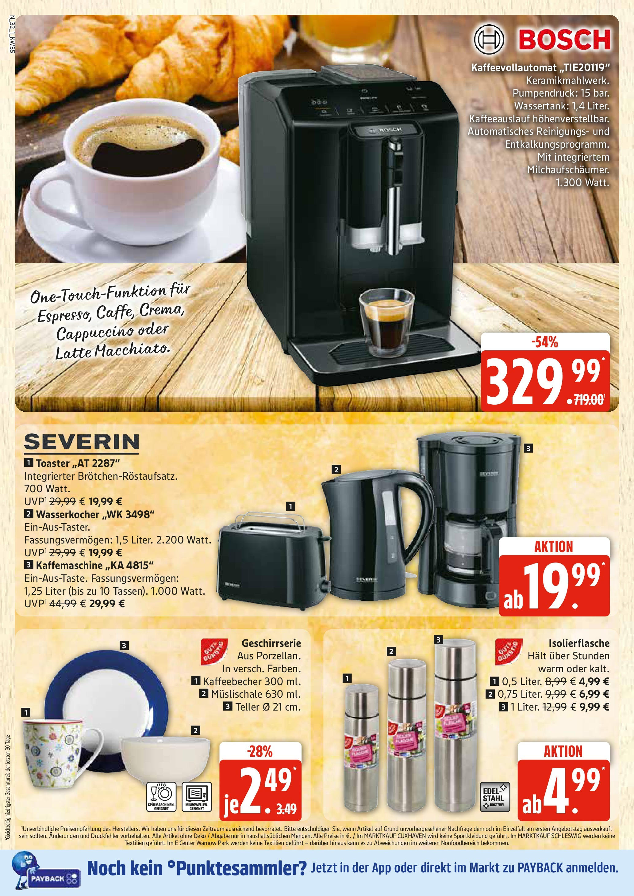 Edeka prospekt Rostock	 (ab 24.08.2025) » Angebote Online | Seite: 32 | Produkte: Bosch, Wasserkocher, Toaster, Kaffeevollautomat