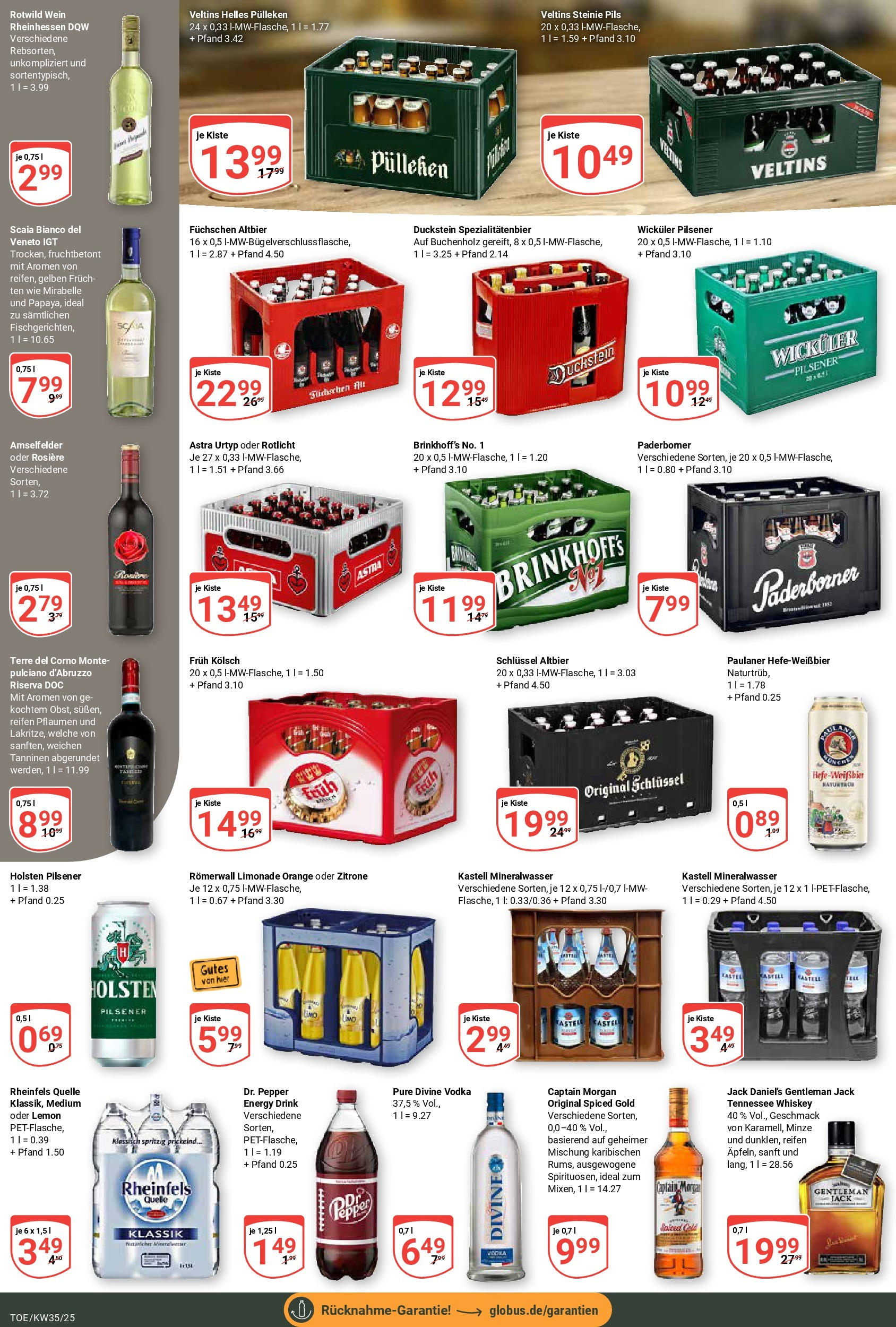 Globus prospekt Tönisvorst (ab 24.08.2025) » Angebote ab Montag | Seite: 18 | Produkte: Weißbier, Pils, Limonade, Mineralwasser Globus prospekt Tönisvorst (ab 24.08.2025) » Angebote online | Seite: 18 | Produkte: Weißbier, Pils, Limonade, Mineralwasser